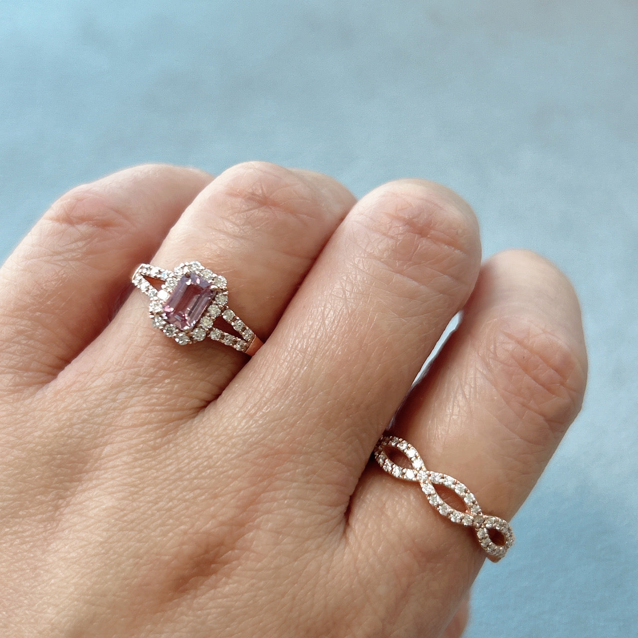 135［一点物］リング パパラチアサファイア 0.6ct SQ K18PG