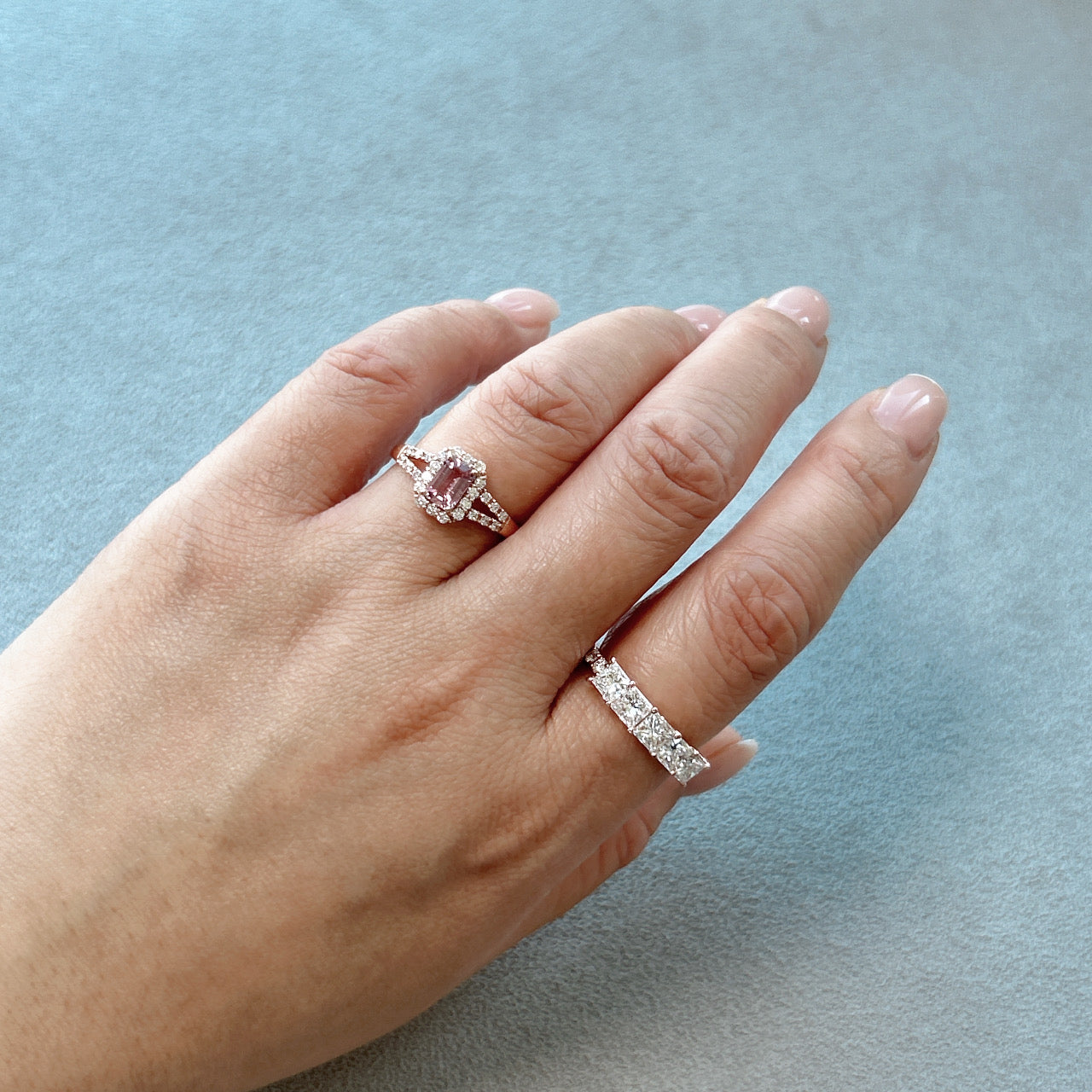 135［一点物］リング パパラチアサファイア 0.6ct SQ K18PG