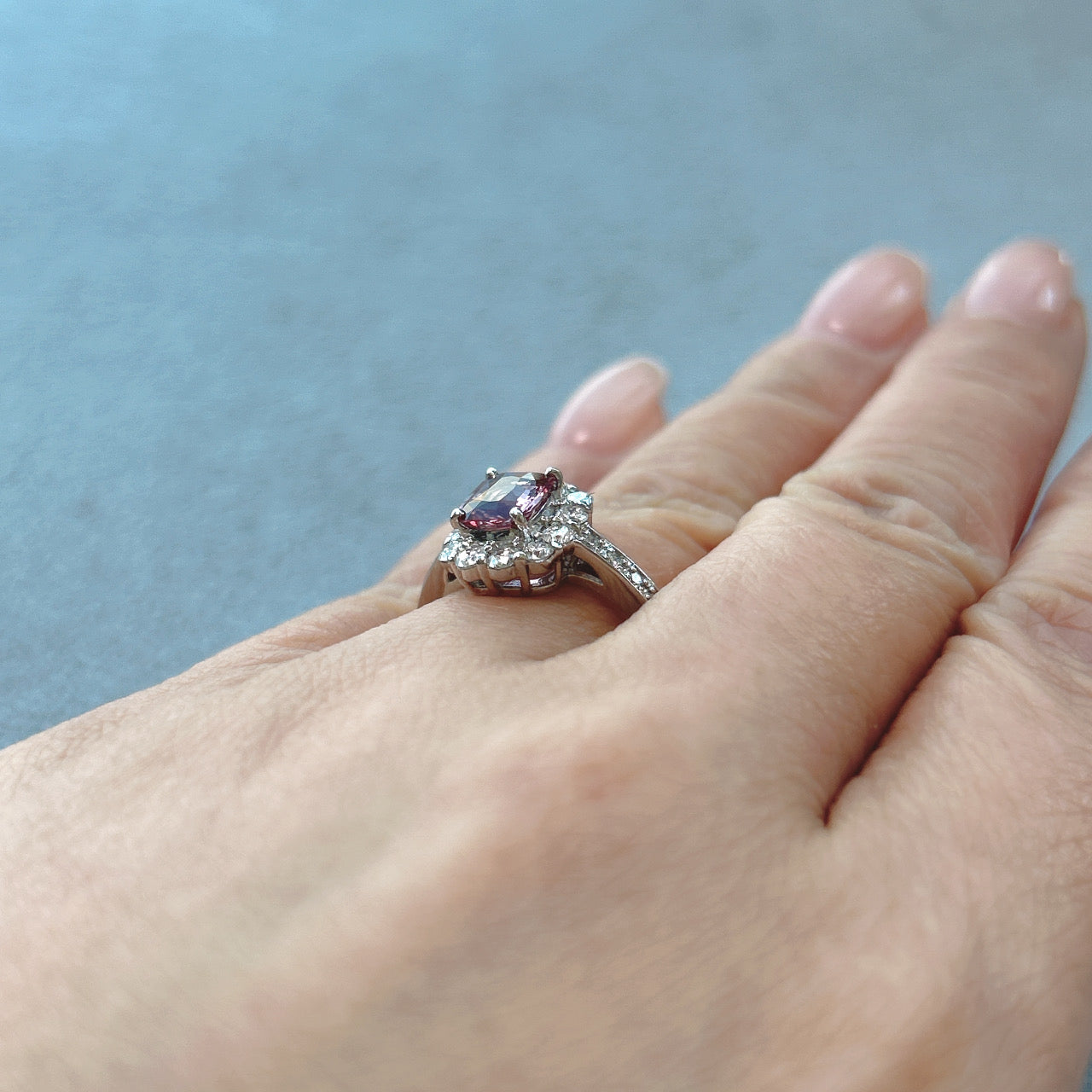 131［一点物］リング パパラチアサファイア 1ct SQ PT