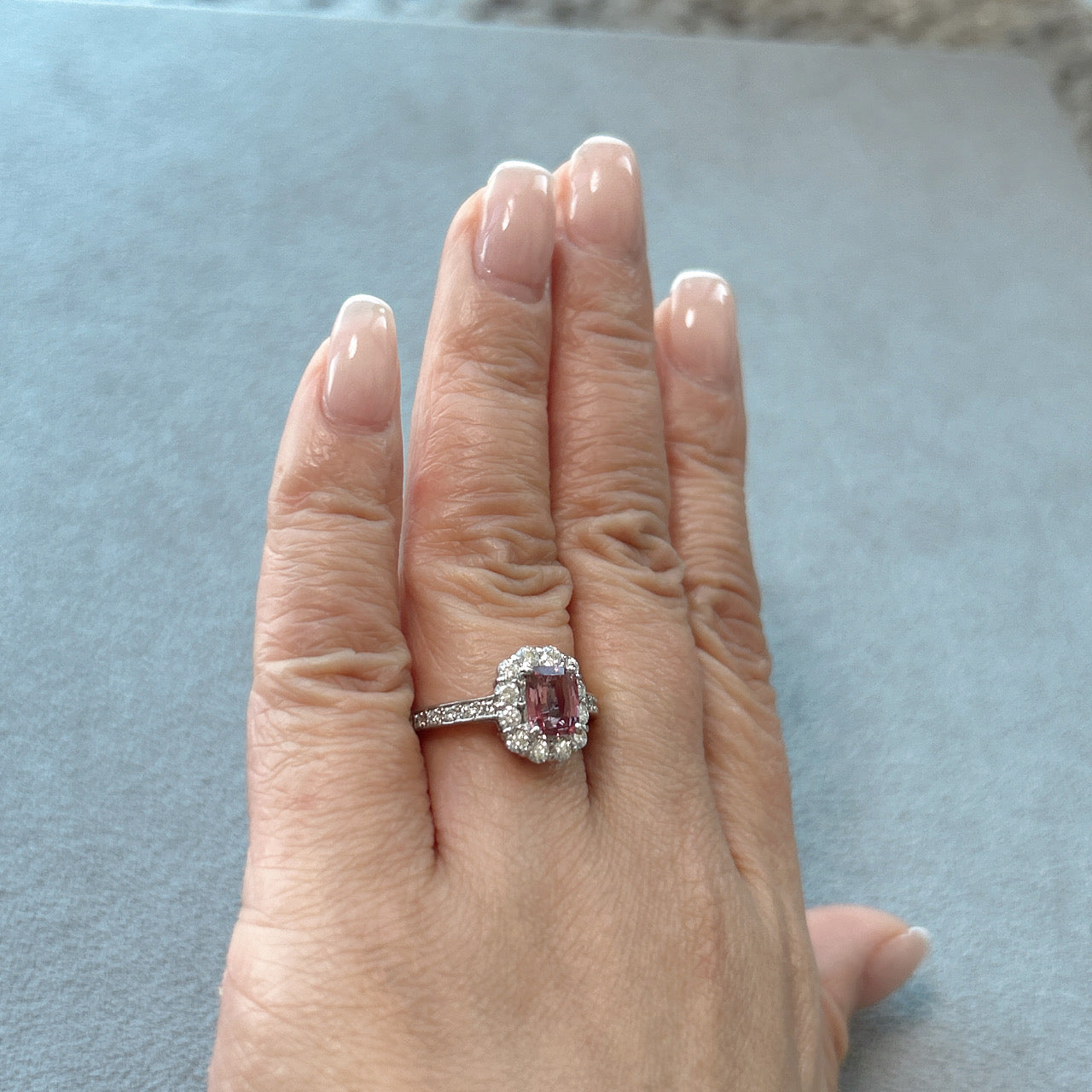 131［一点物］リング パパラチアサファイア 1ct SQ PT