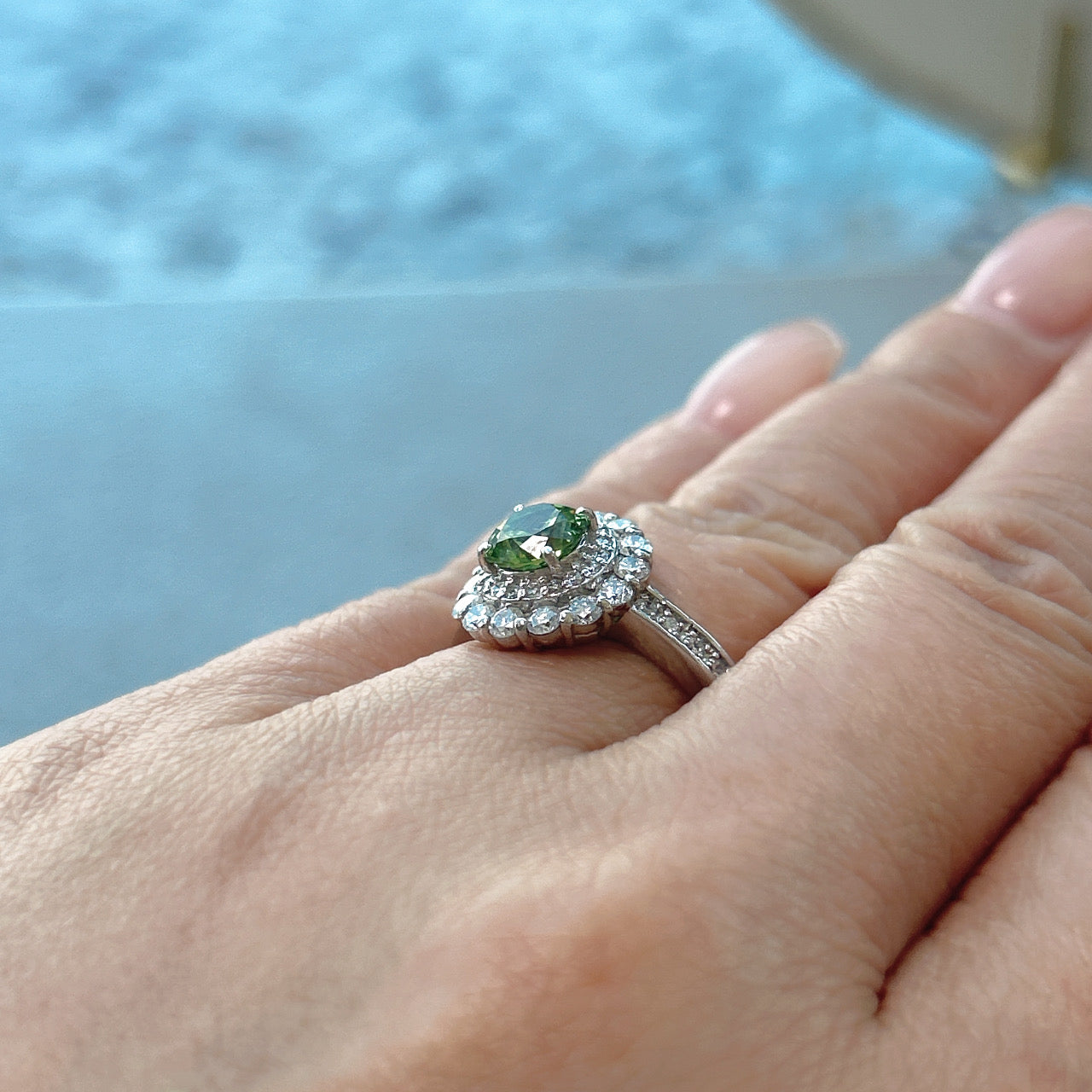 81［一点物］リング デマントイドガーネット 0.8ct RO PT