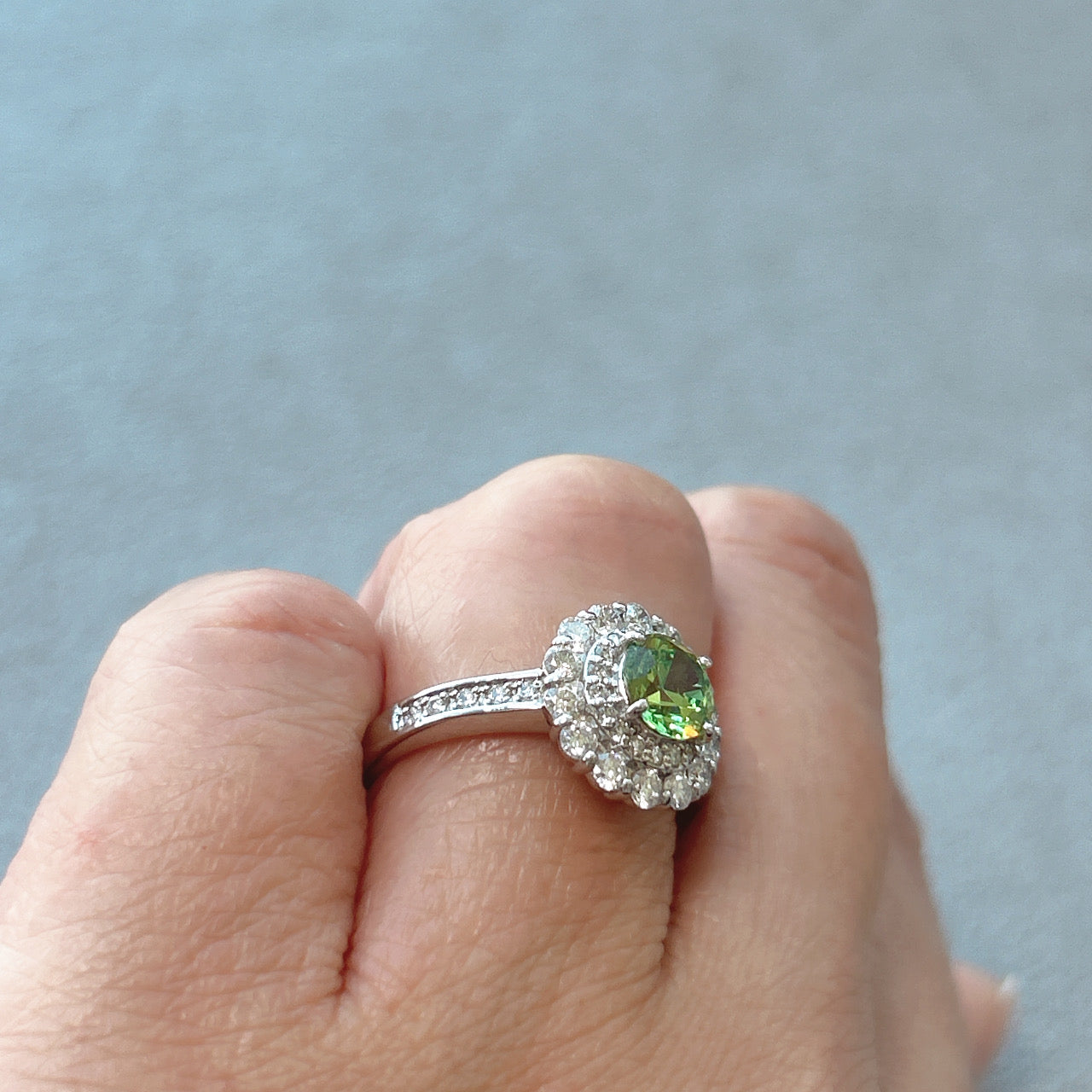 81［一点物］リング デマントイドガーネット 0.8ct RO PT