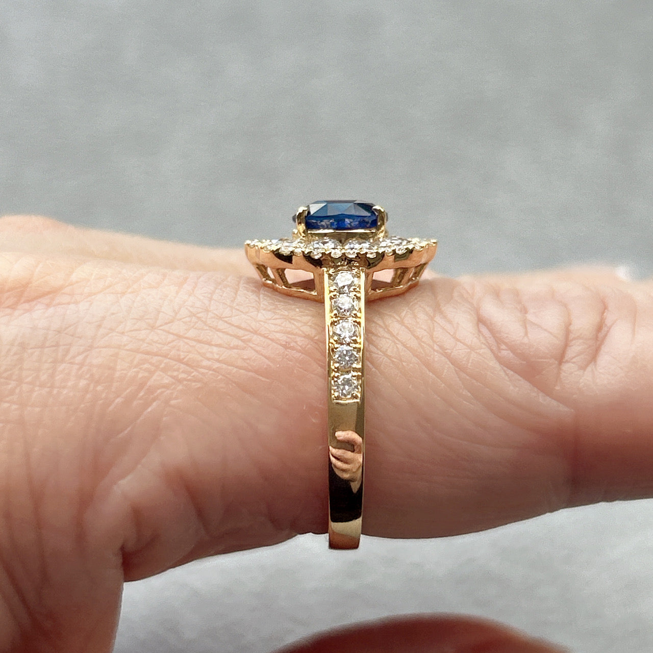 ［一点物/ラナンキュラス］リング ロイヤルブルーサファイア 1.2ct OV K18YG