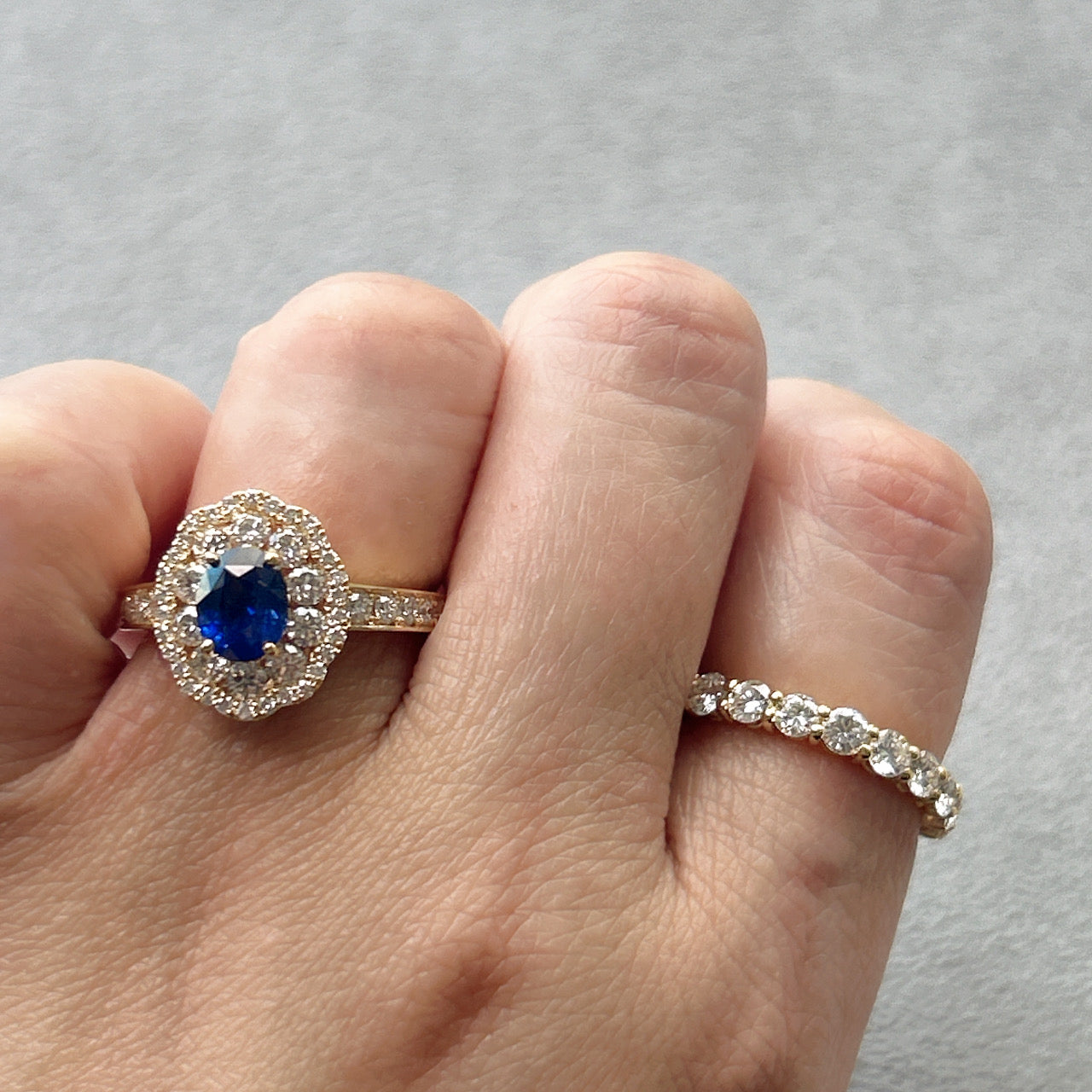 ［一点物/ラナンキュラス］リング ロイヤルブルーサファイア 1.2ct OV K18YG