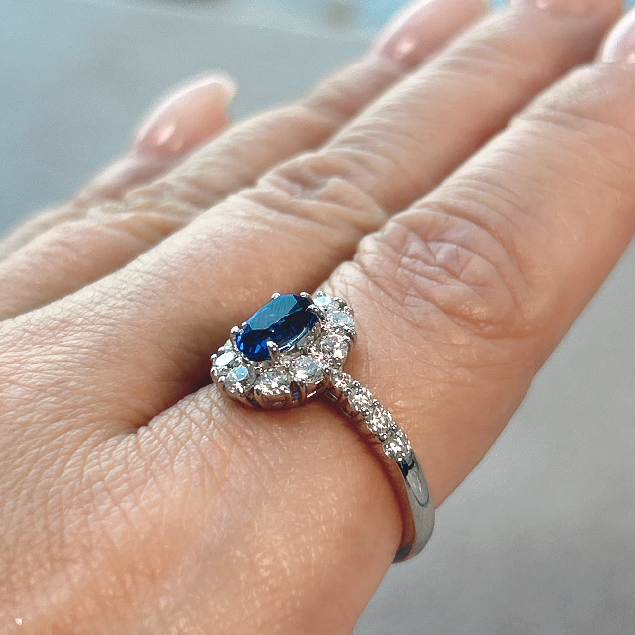 113［一点物/芍薬の夏休み］リング ロイヤルブルーサファイア 1ct OV PT