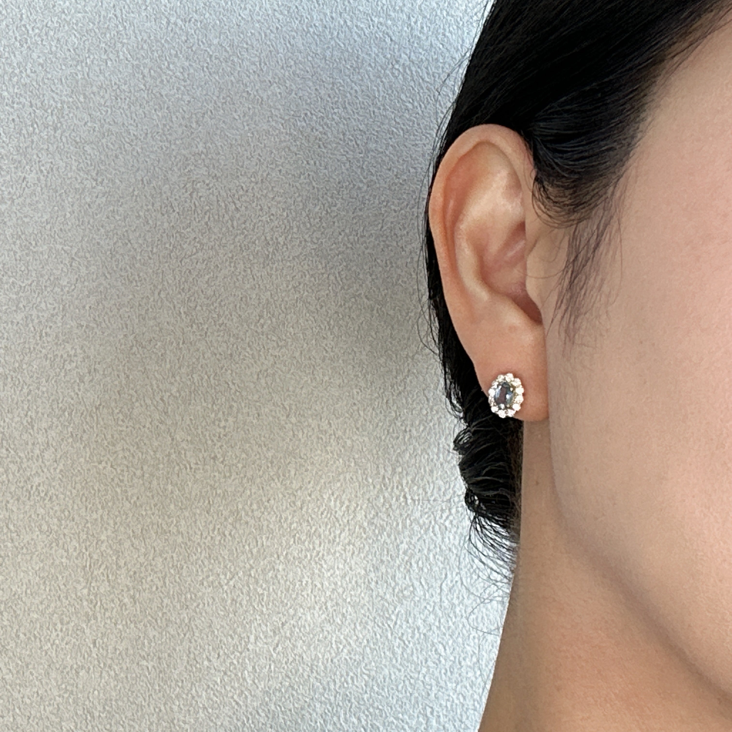 407［一点物］ピアス アクアマリン 0.36ct×2 OV K18YG