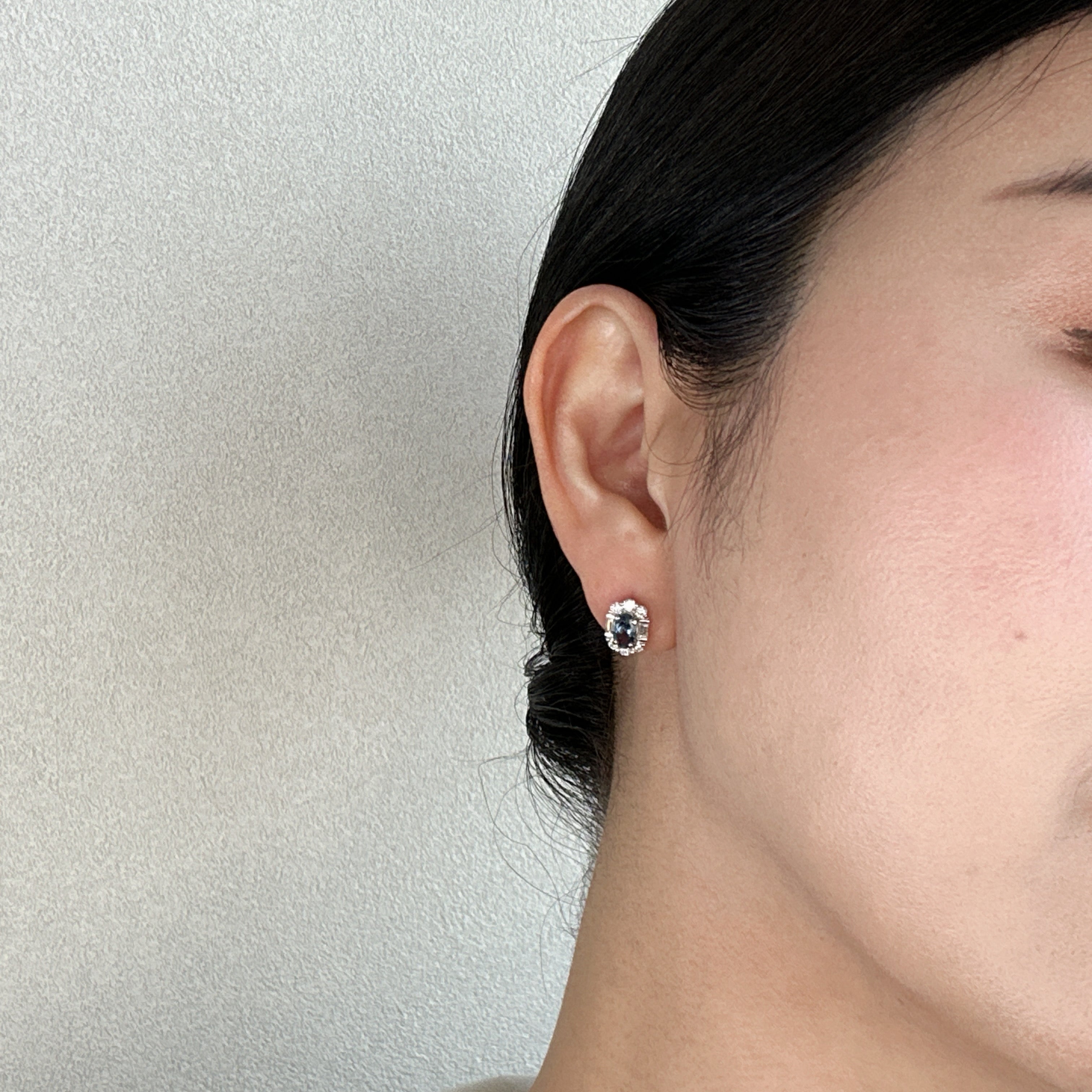 408［一点物］ピアス アクアマリン 0.47ct×2 OV PT