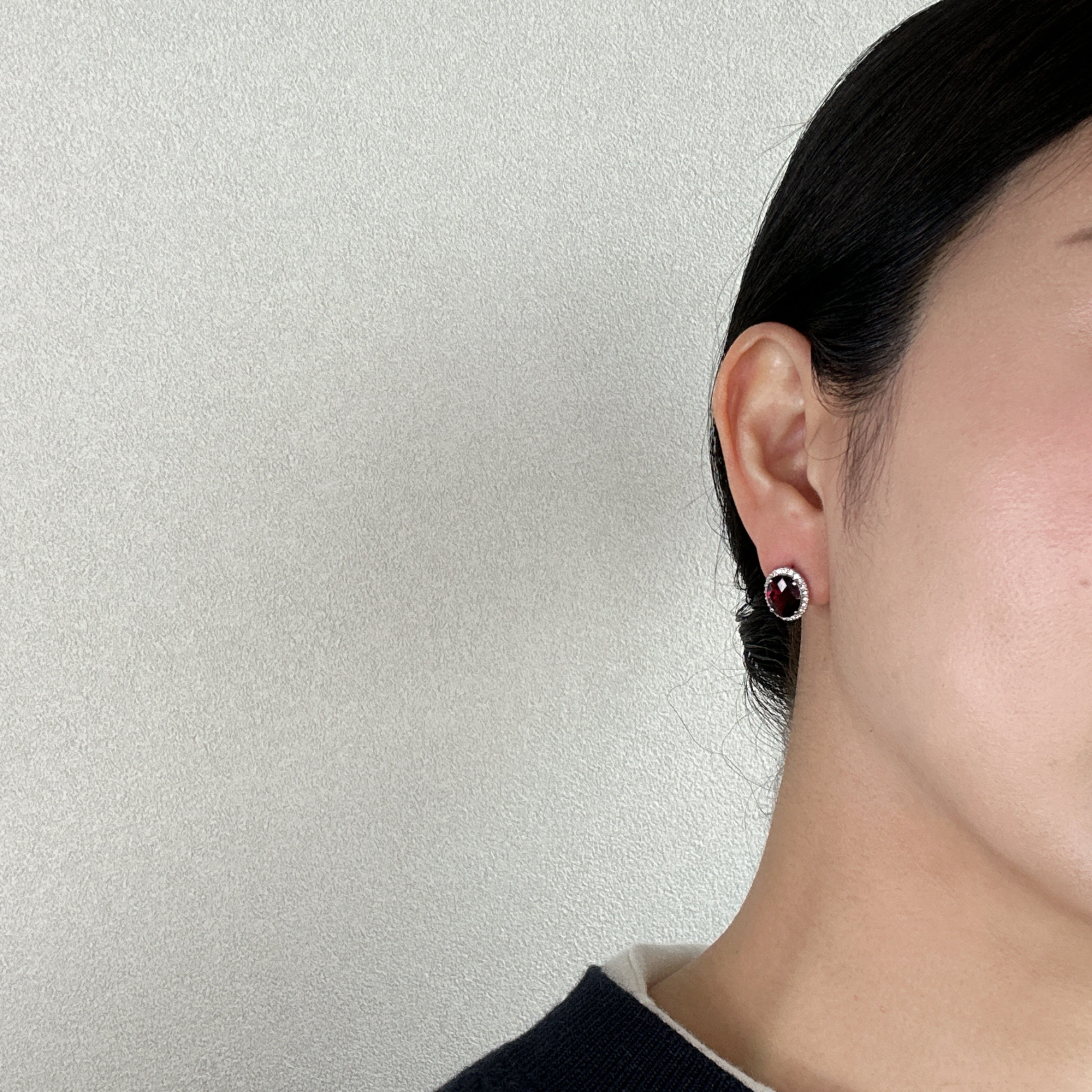 412［一点物］ピアス ロードライトガーネット 2.9ct×2