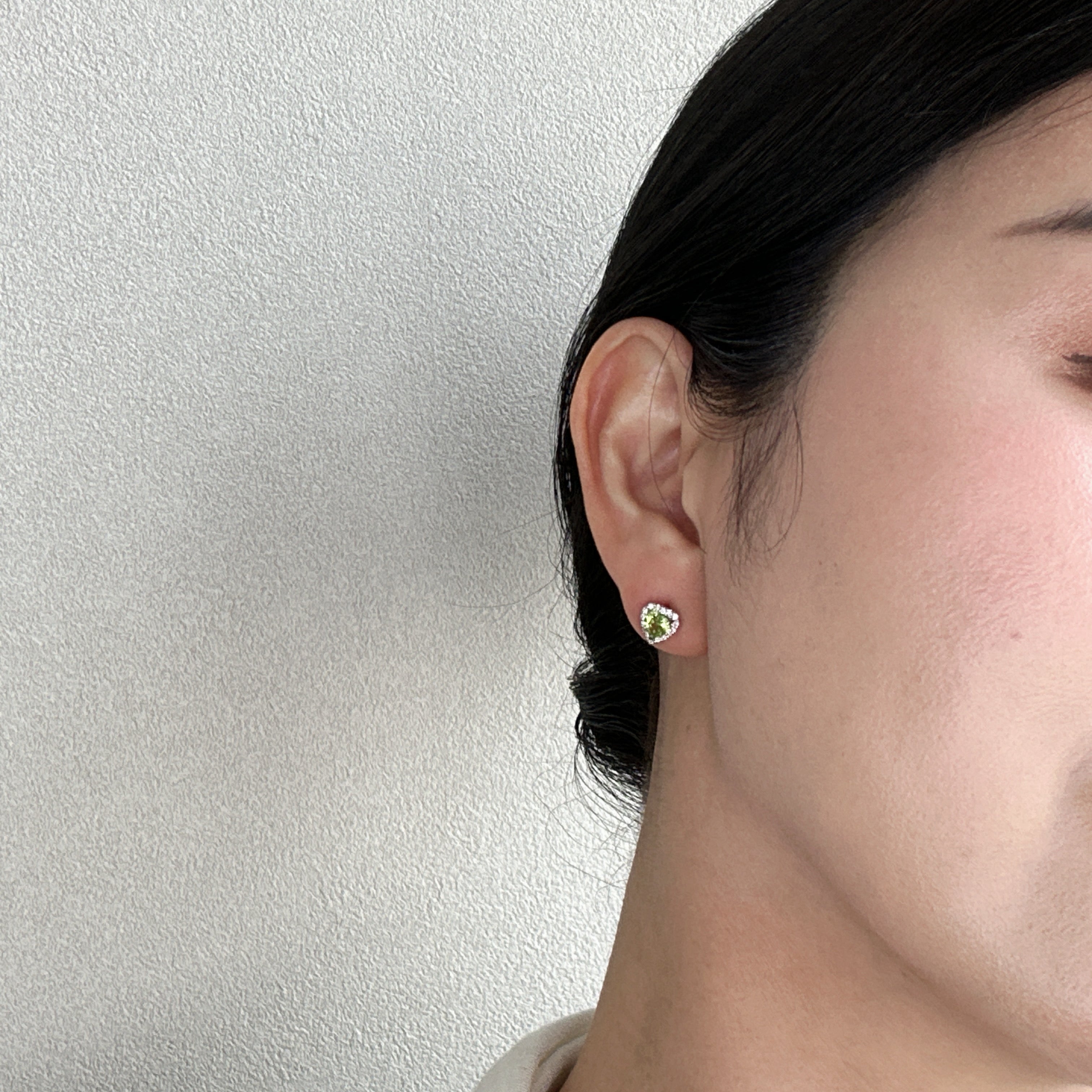 417［一点物］ピアス ペリドット0.4ct×2 HS PT