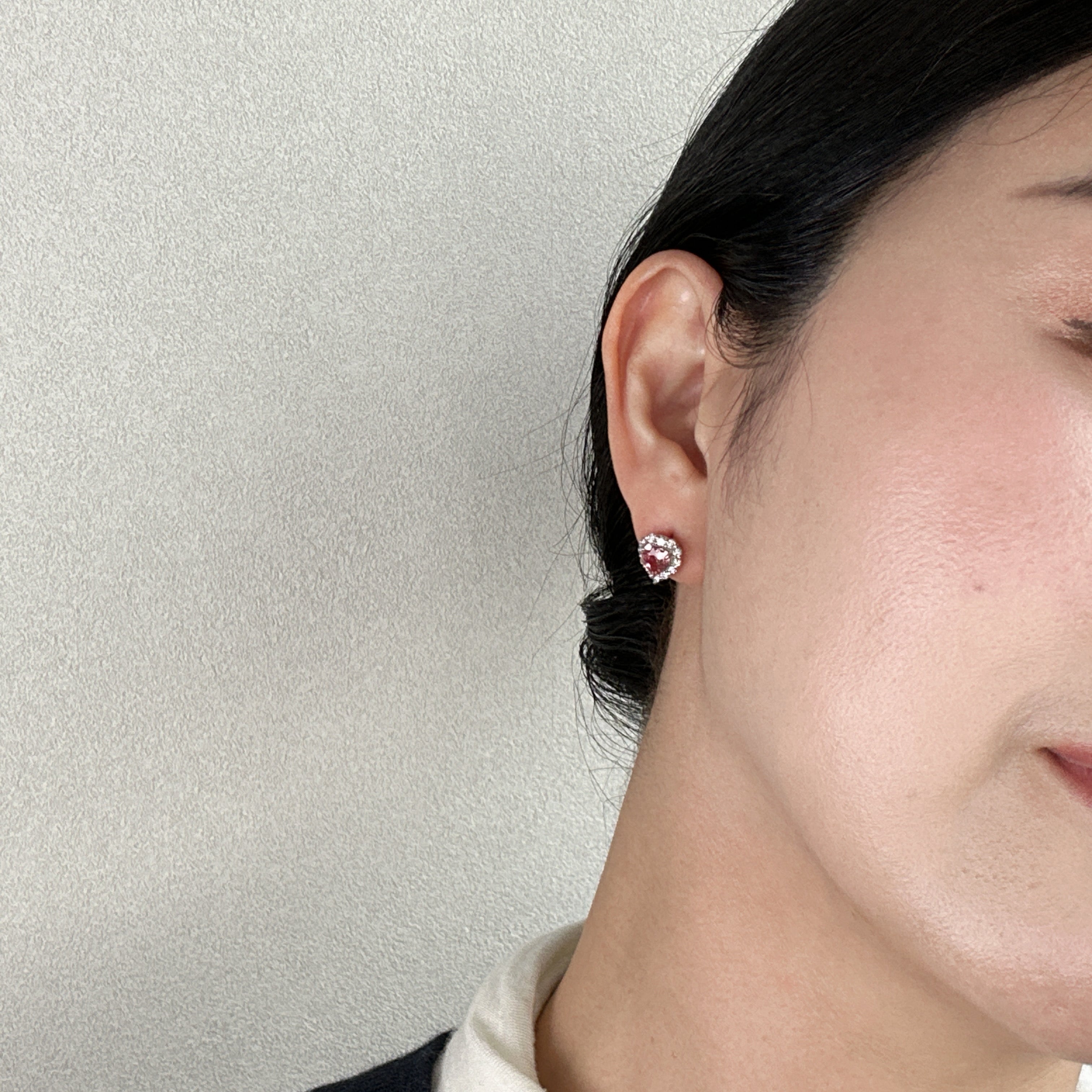 426［一点物］ピアス　ピンクトルマリン0.6ct×2 HS PT