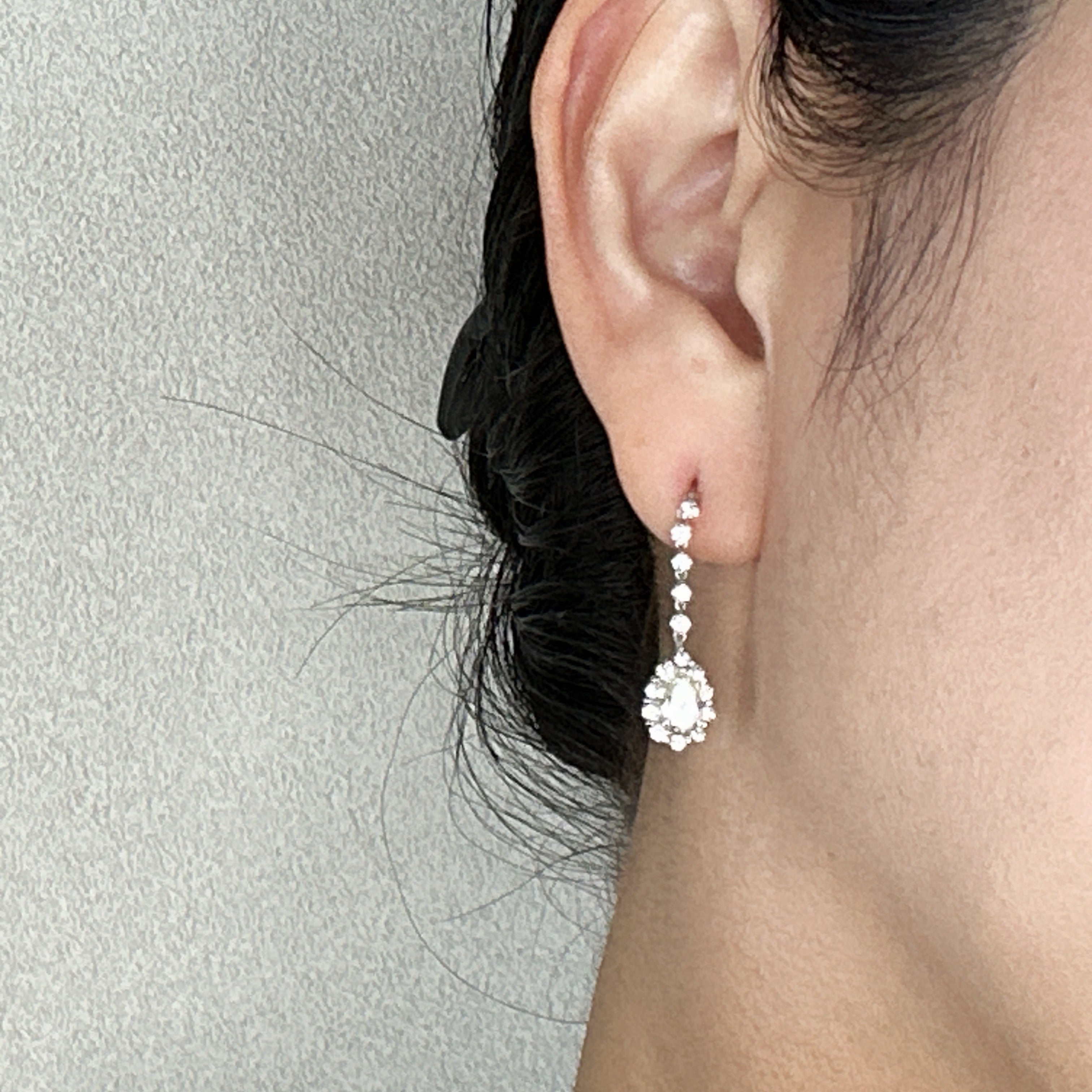 422［一点物］揺れるピアス ダイヤ 0.5ct前後×2 PS PT