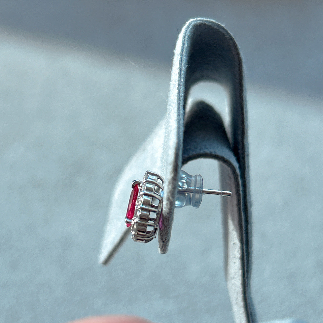 419［一点物］ピアス　ルビー0.3ct×2 PS PT