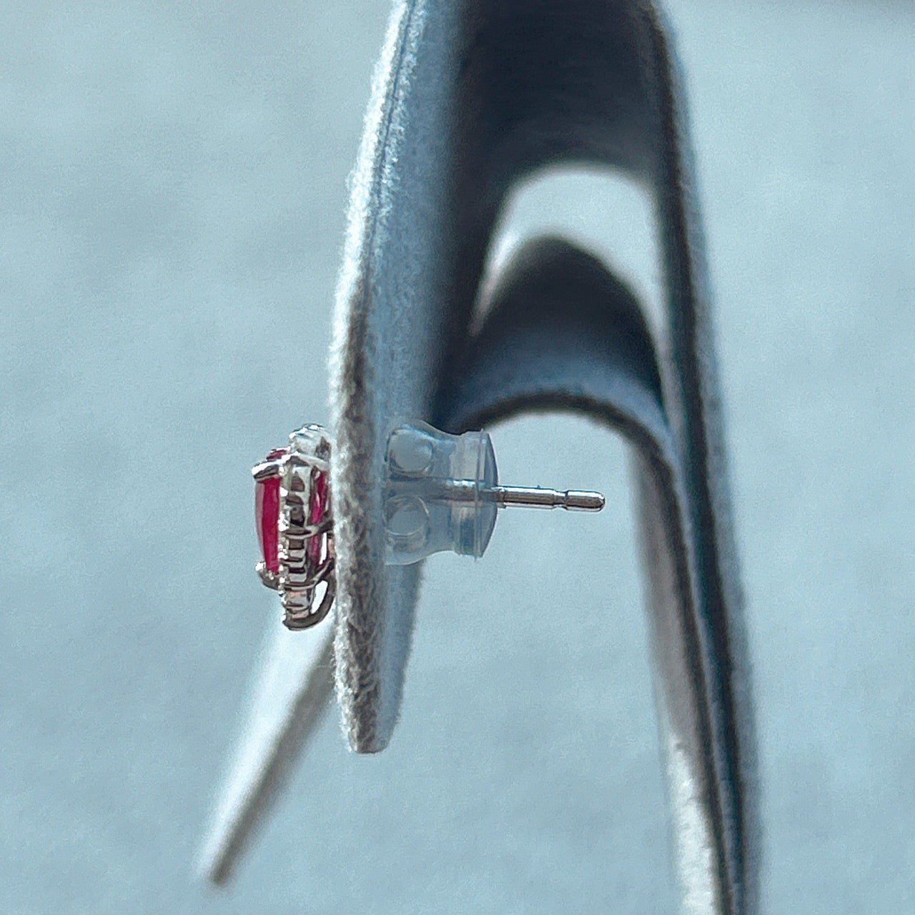 418［一点物］ピアス ルビー0.5ct×2 HS PT