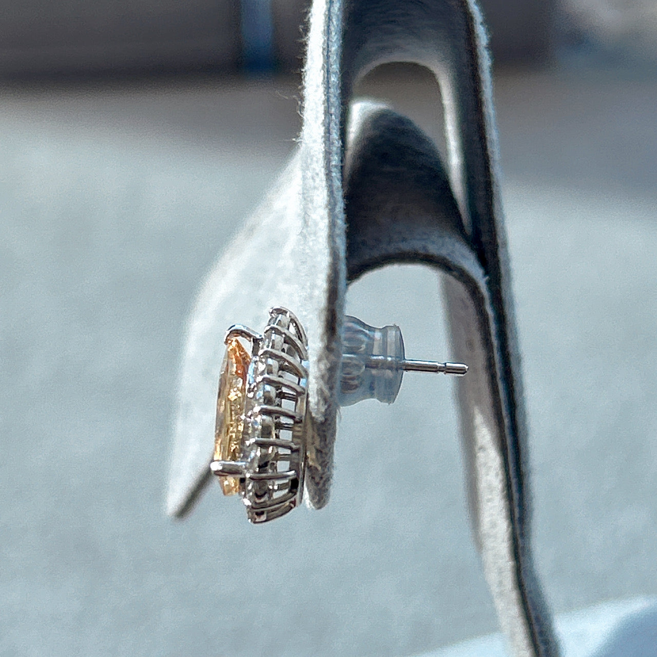 424［一点物］ピアス インペリアルトパーズ1.4ct PS PT