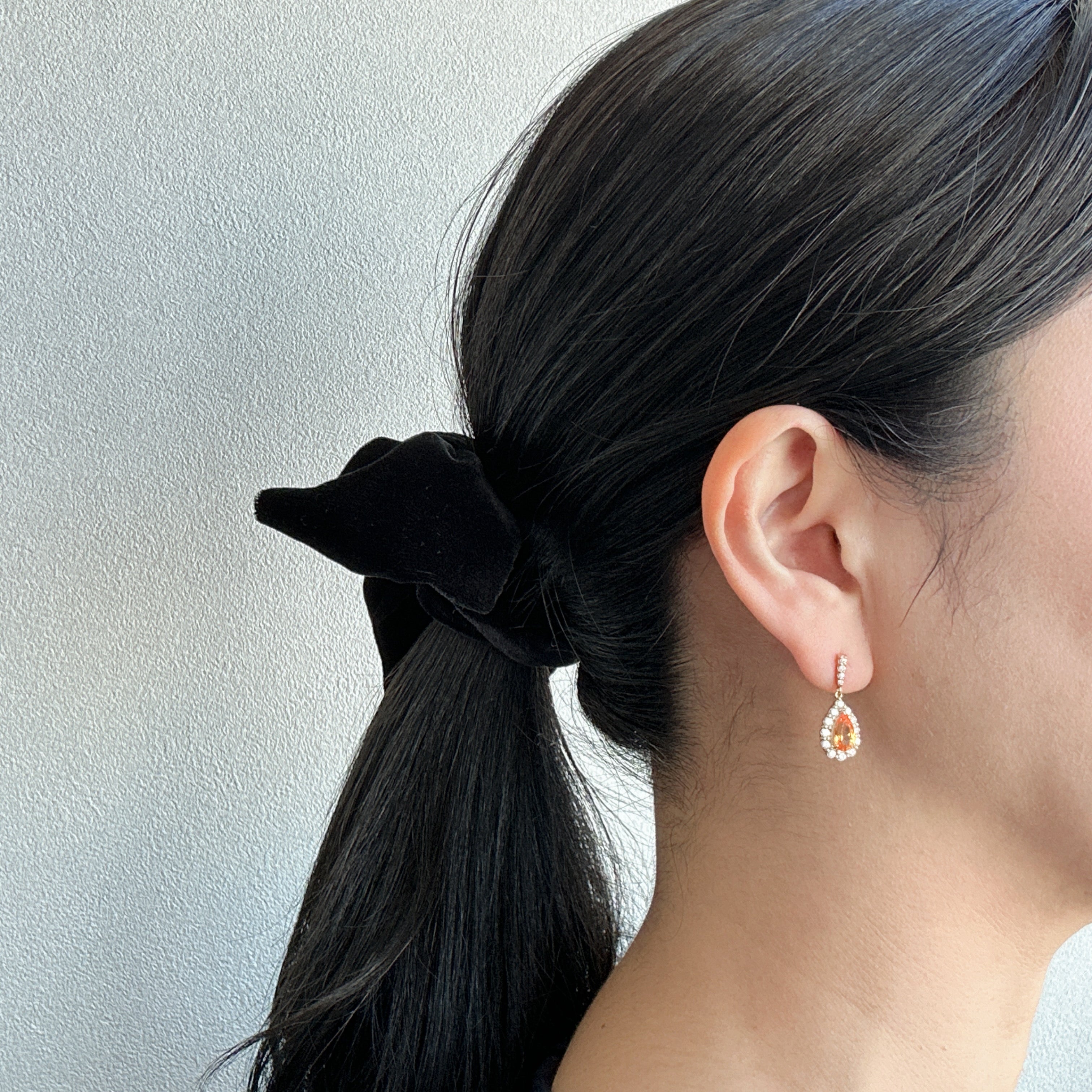 428［一点物］ピアス マンダリンガーネット 1.7ct PS