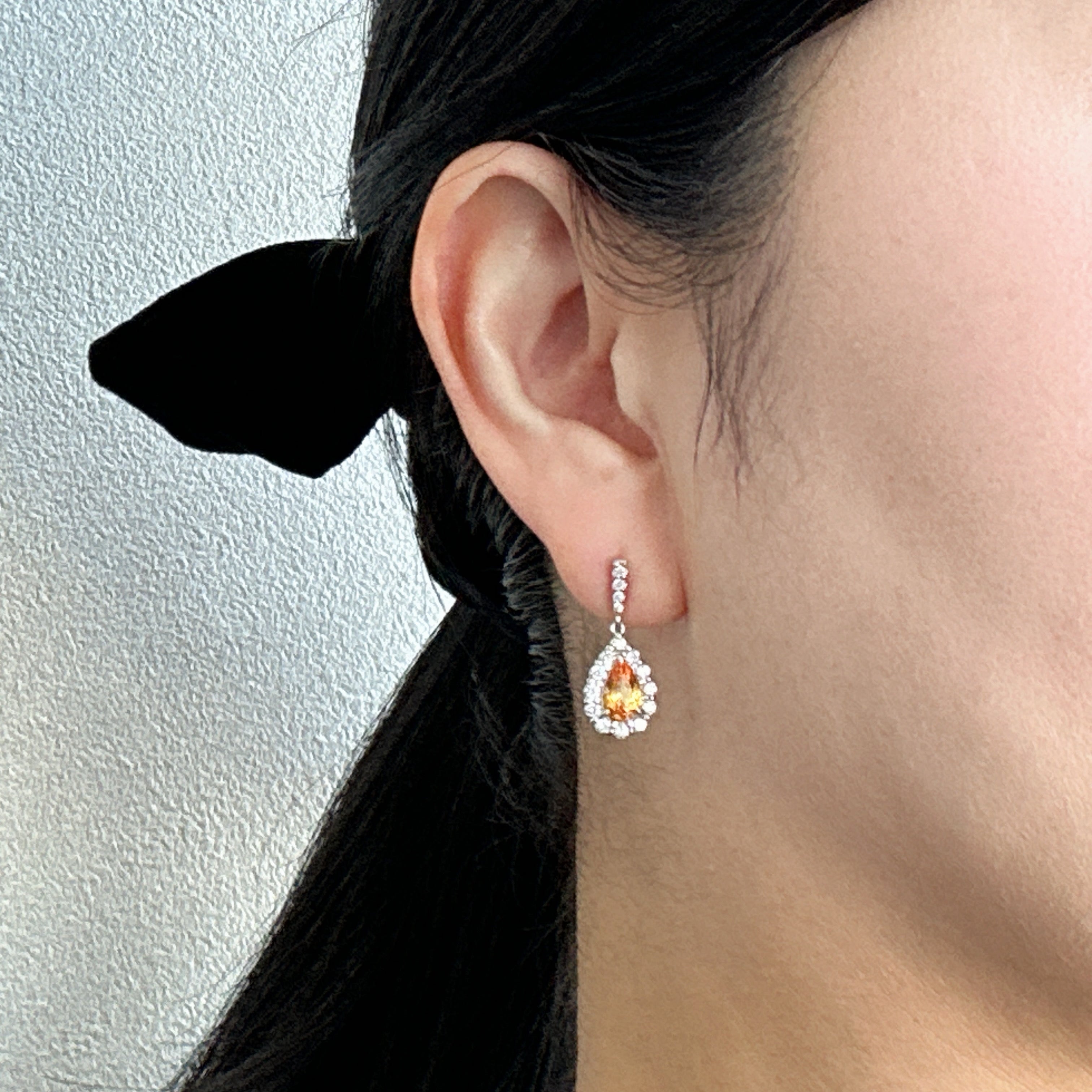 427［一点物/アペロスピリッツ］ピアス スペサルティンガーネット 1.9〜2ct PS PT