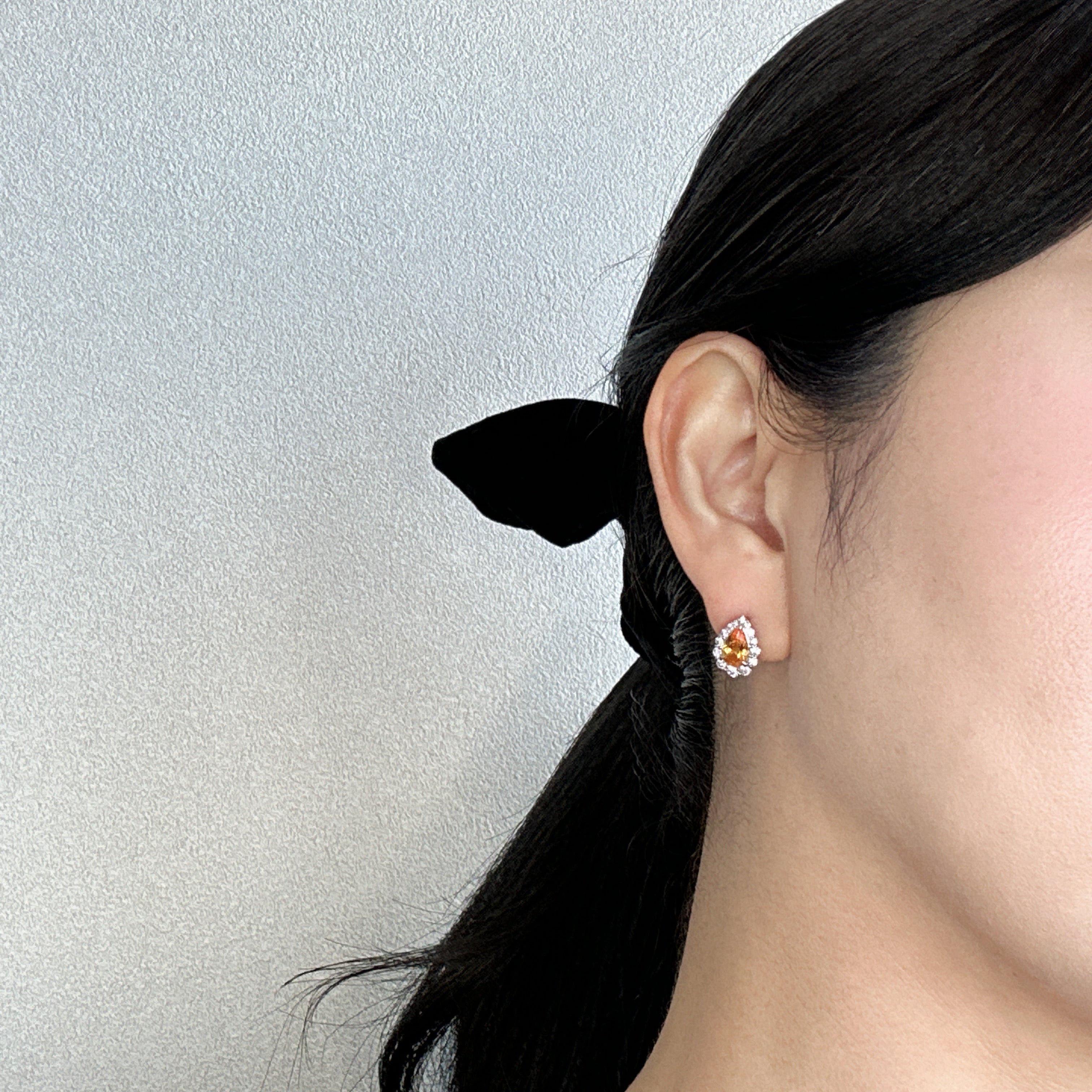 427［一点物/アペロスピリッツ］ピアス スペサルティンガーネット 1.9〜2ct PS PT