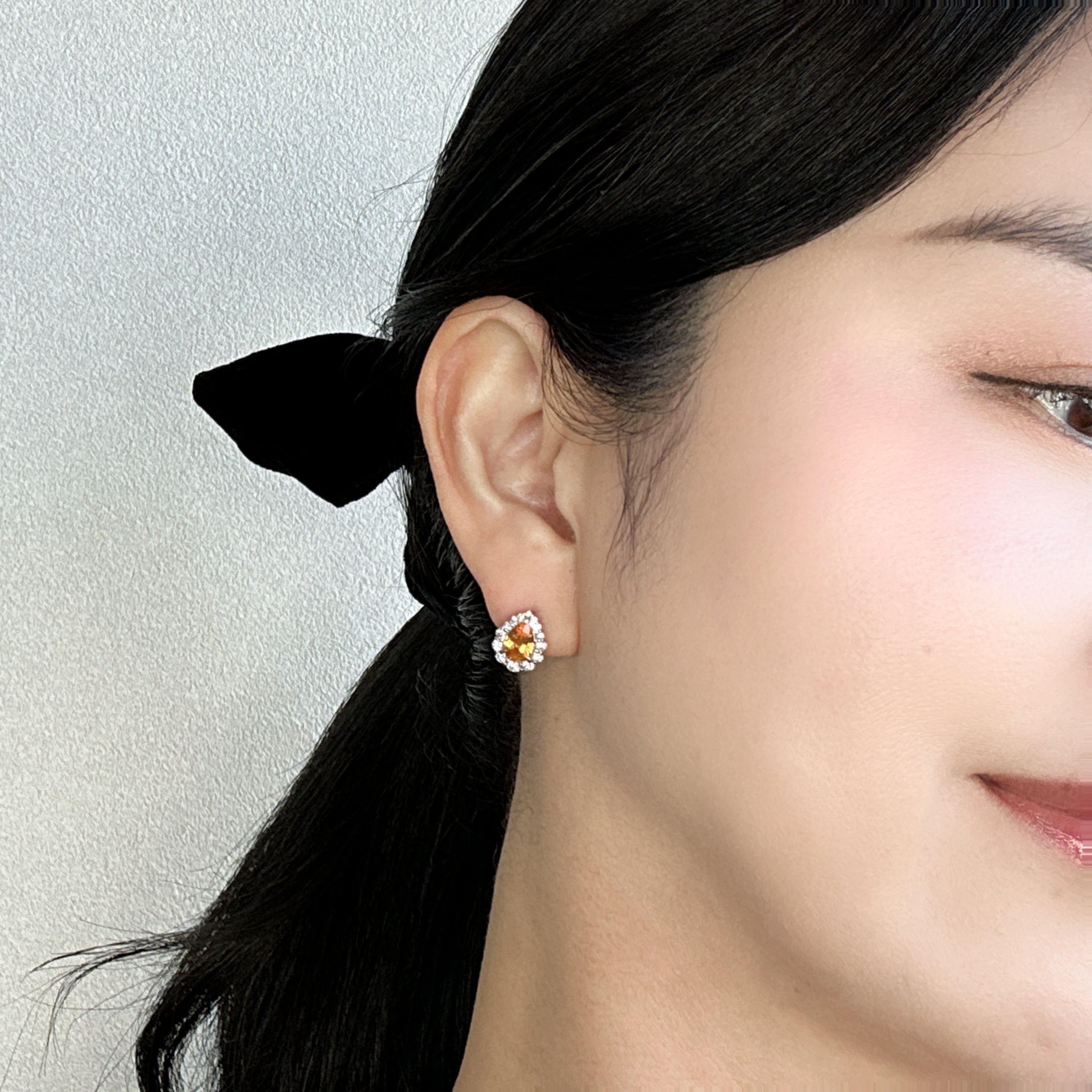 427［一点物/アペロスピリッツ］ピアス スペサルティンガーネット 1.9〜2ct PS PT