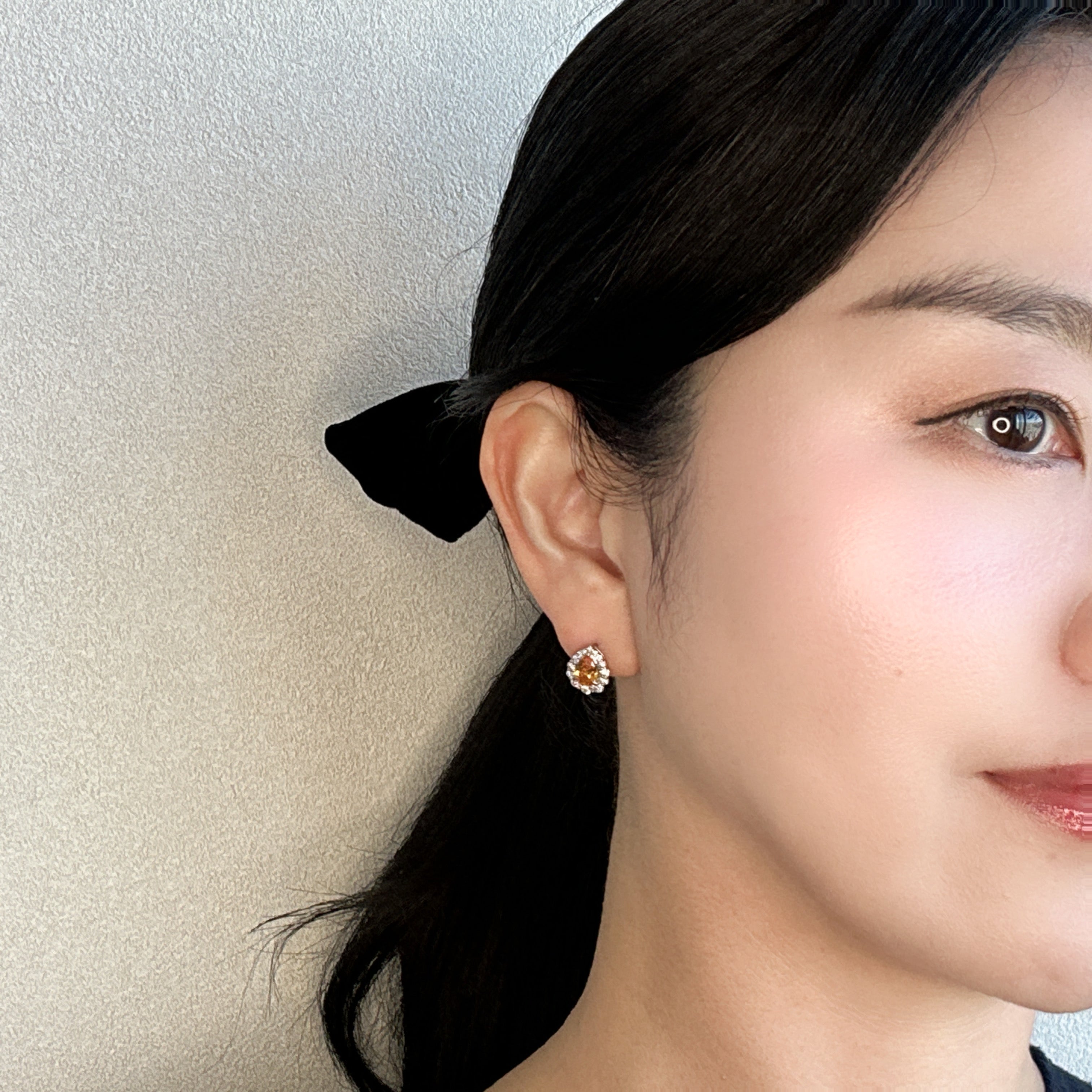 427［一点物/アペロスピリッツ］ピアス スペサルティンガーネット 1.9〜2ct PS PT