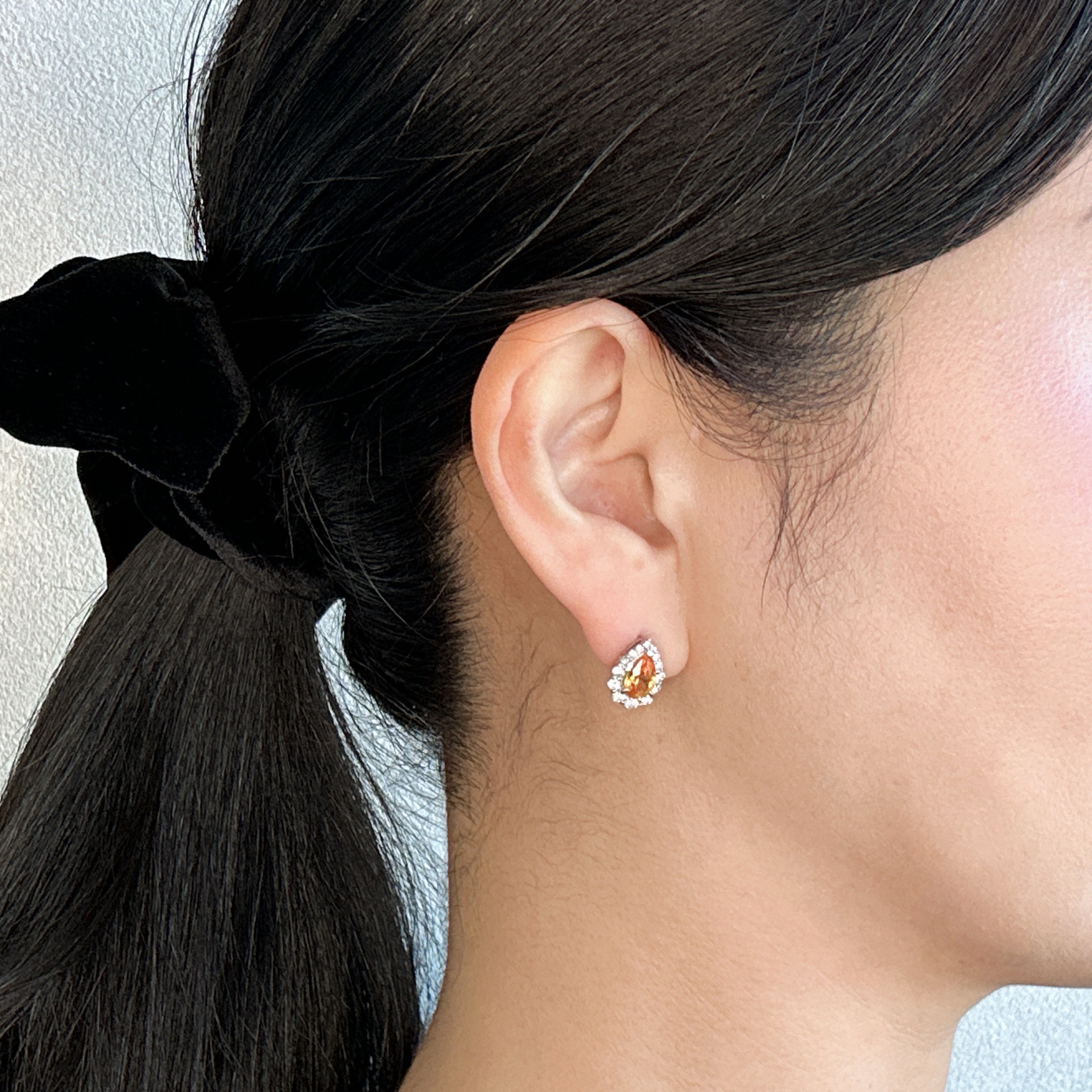 427［一点物/アペロスピリッツ］ピアス スペサルティンガーネット 1.9〜2ct PS PT