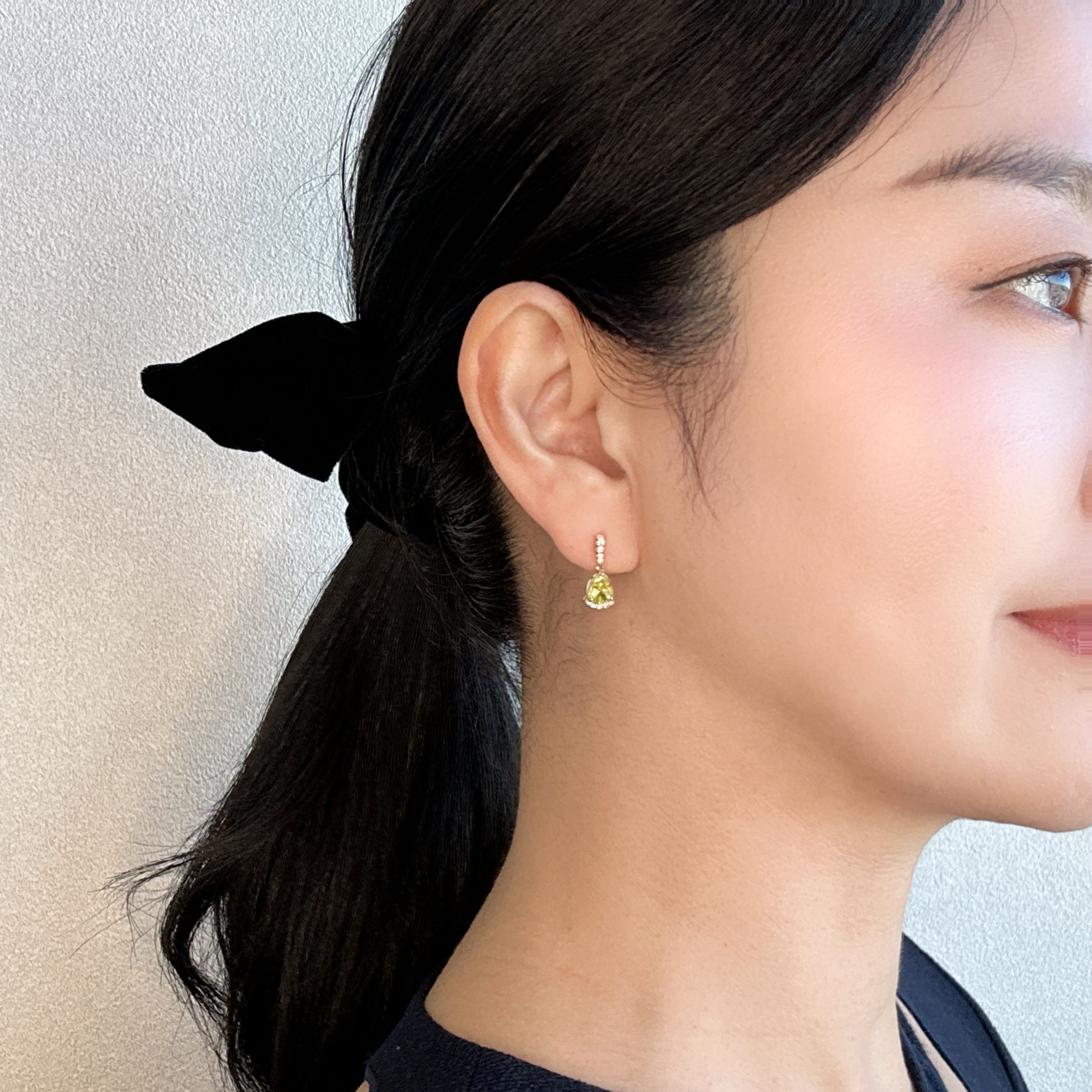 430［一点物］ピアス カナリートルマリン 1.1ct PS