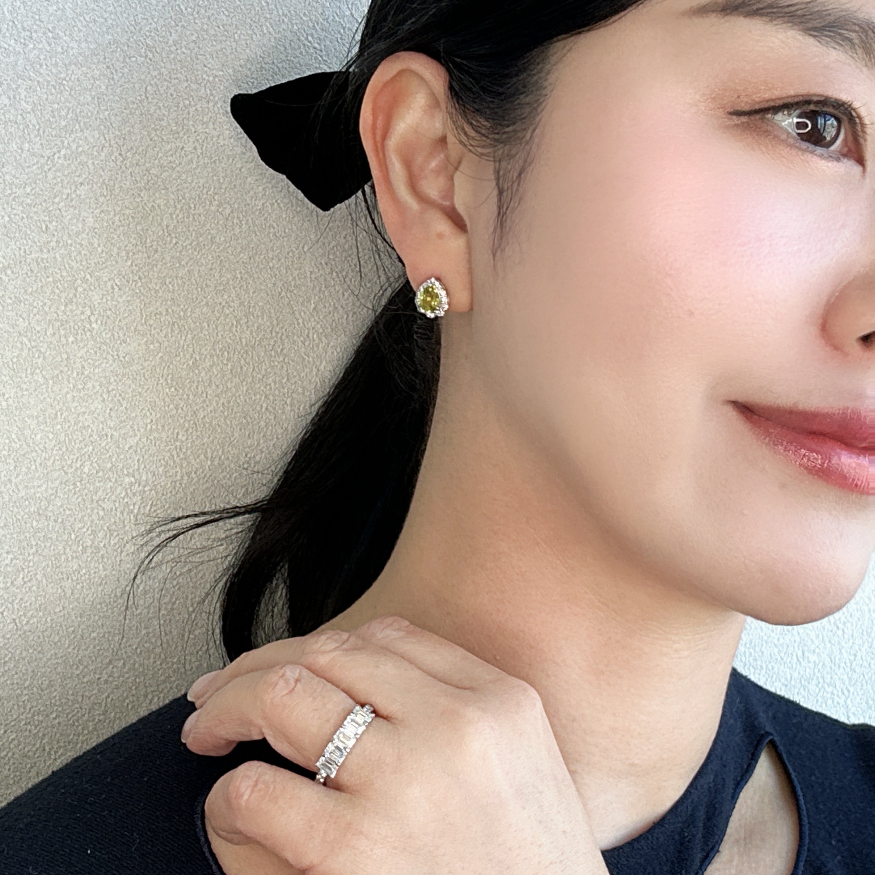 429［一点物/リモンチェッロ］ピアス カナリートルマリン 1ct PS PT