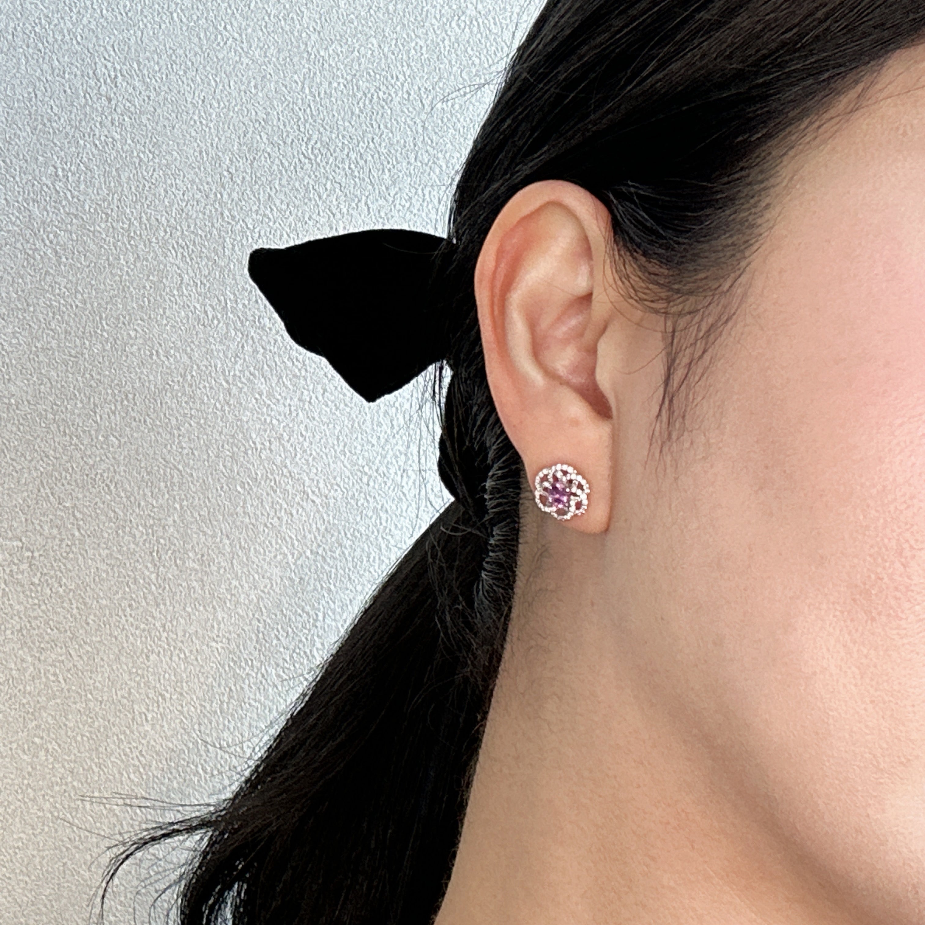 ［カメリアの🐢子ちゃん］ピアス ピンクサファイア 0.4ct×2 OV