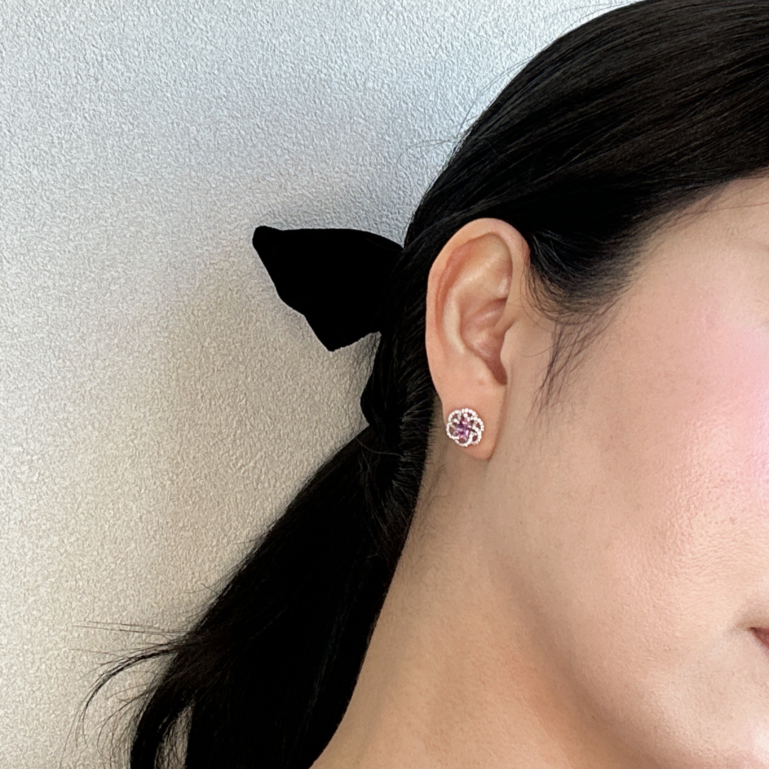 ［カメリアの🐢子ちゃん］ピアス ピンクサファイア 0.4ct×2 OV