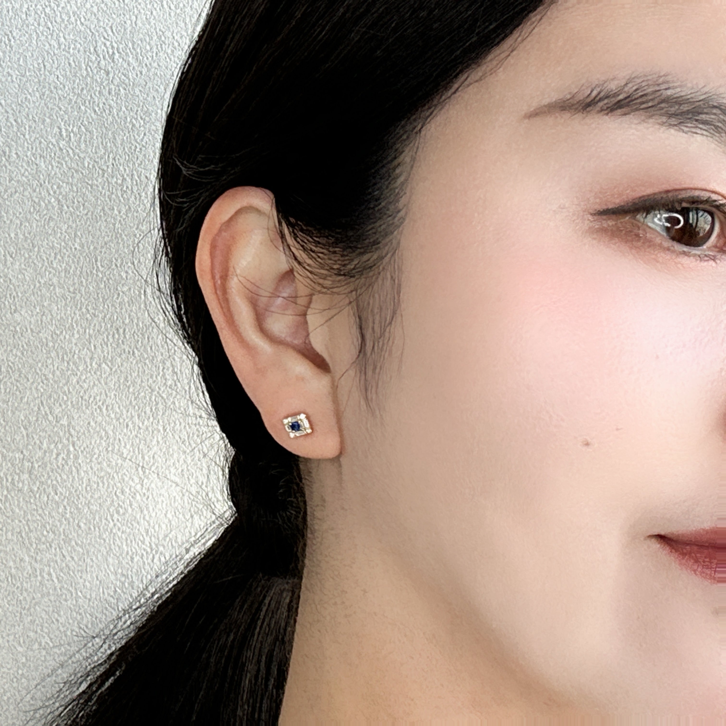 404［一点物］ピアス  ブルーサファイア 0.1ct×2 SQ