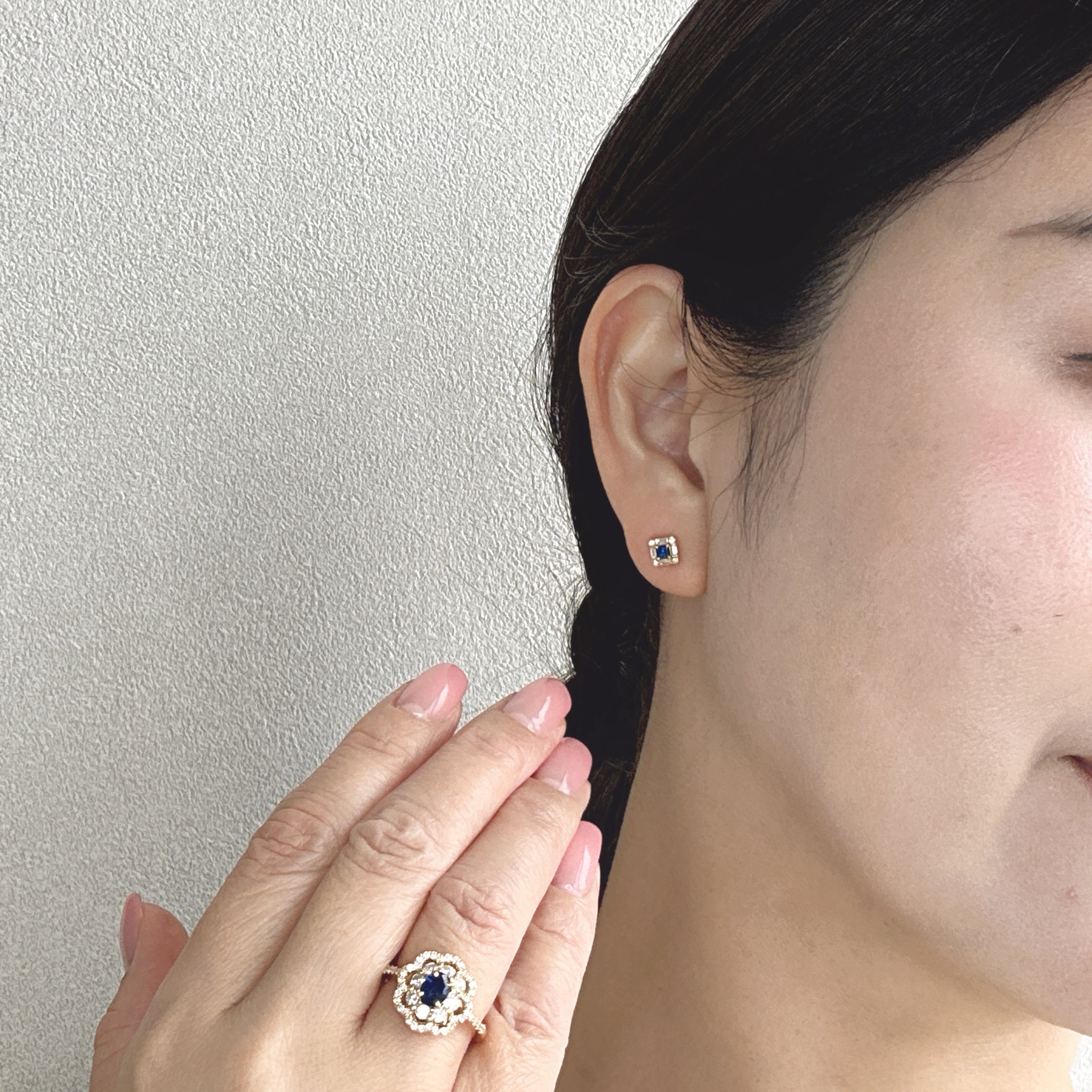 404［一点物］ピアス  ブルーサファイア 0.1ct×2 SQ