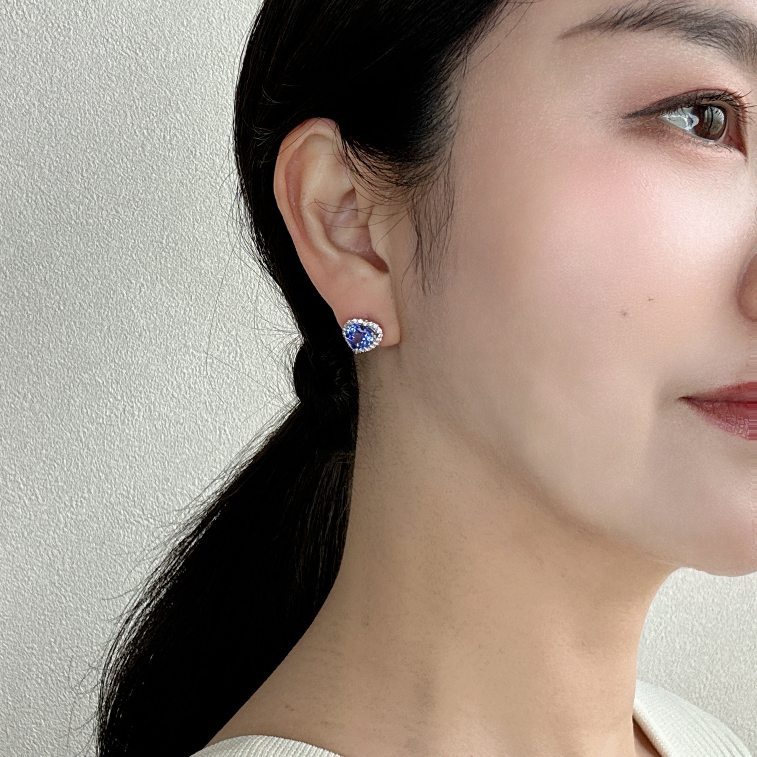 403［一点物］ピアス タンザナイト 1.6ct×2 HS PT