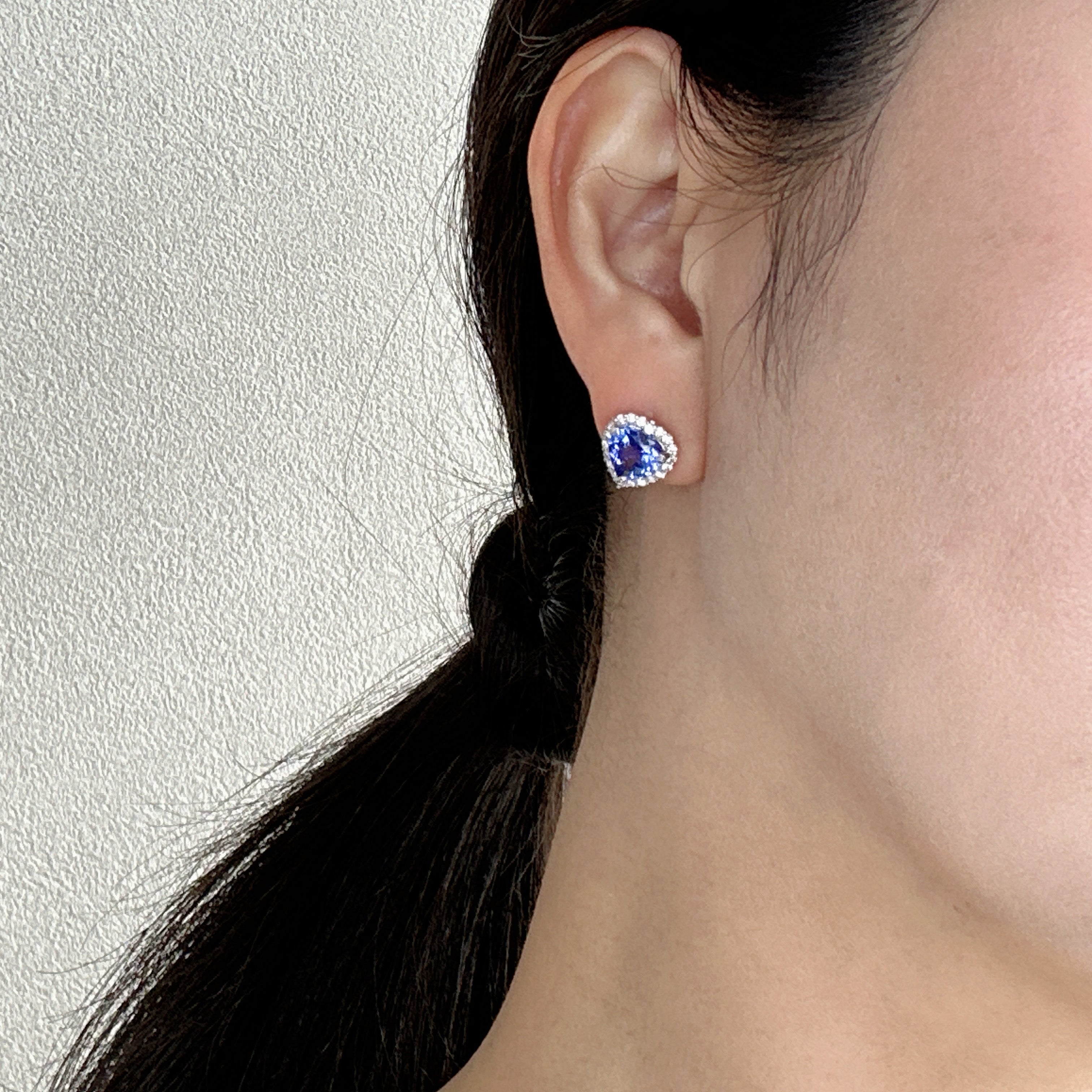 403［一点物］ピアス タンザナイト 1.6ct×2 HS PT