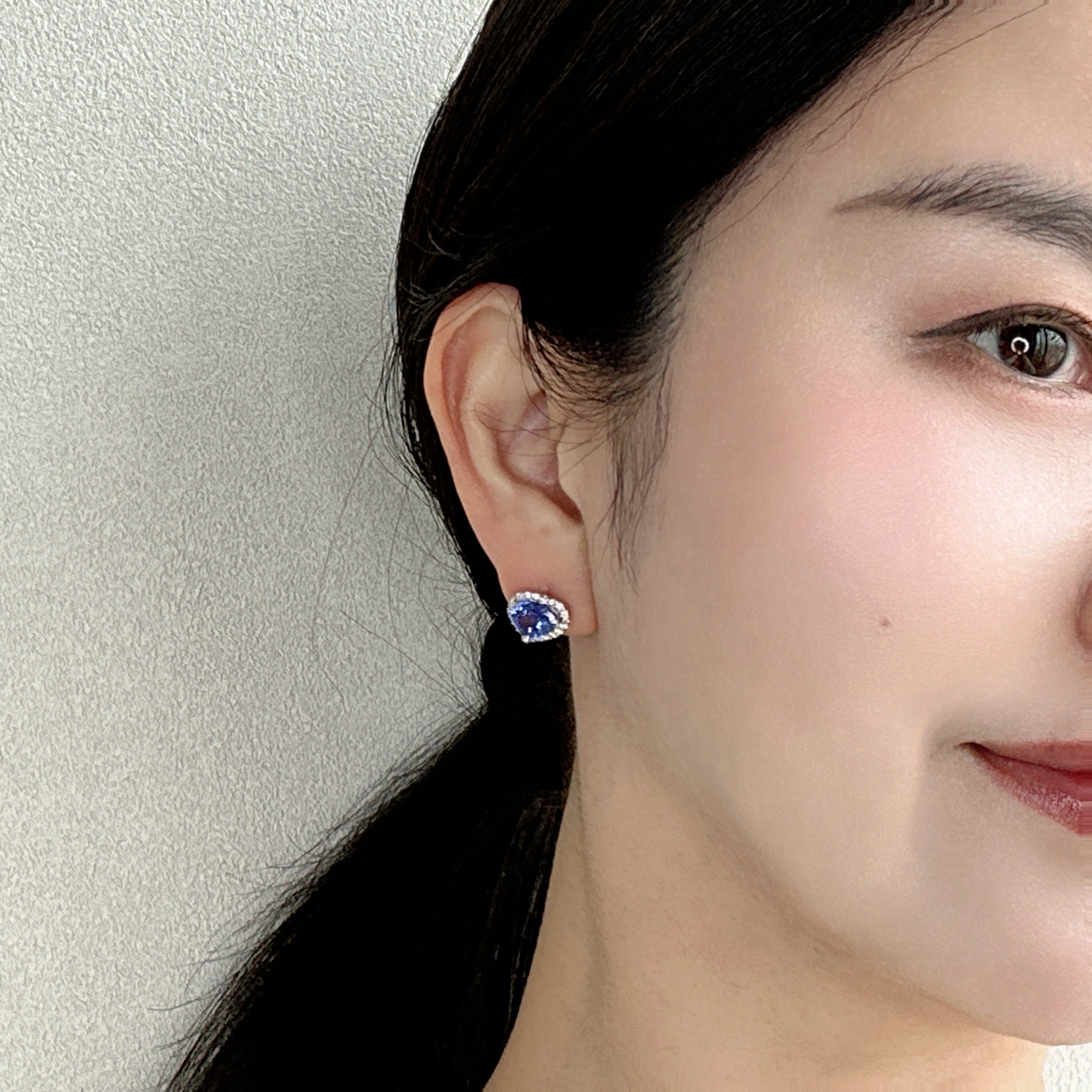 403［一点物］ピアス タンザナイト 1.6ct×2 HS PT