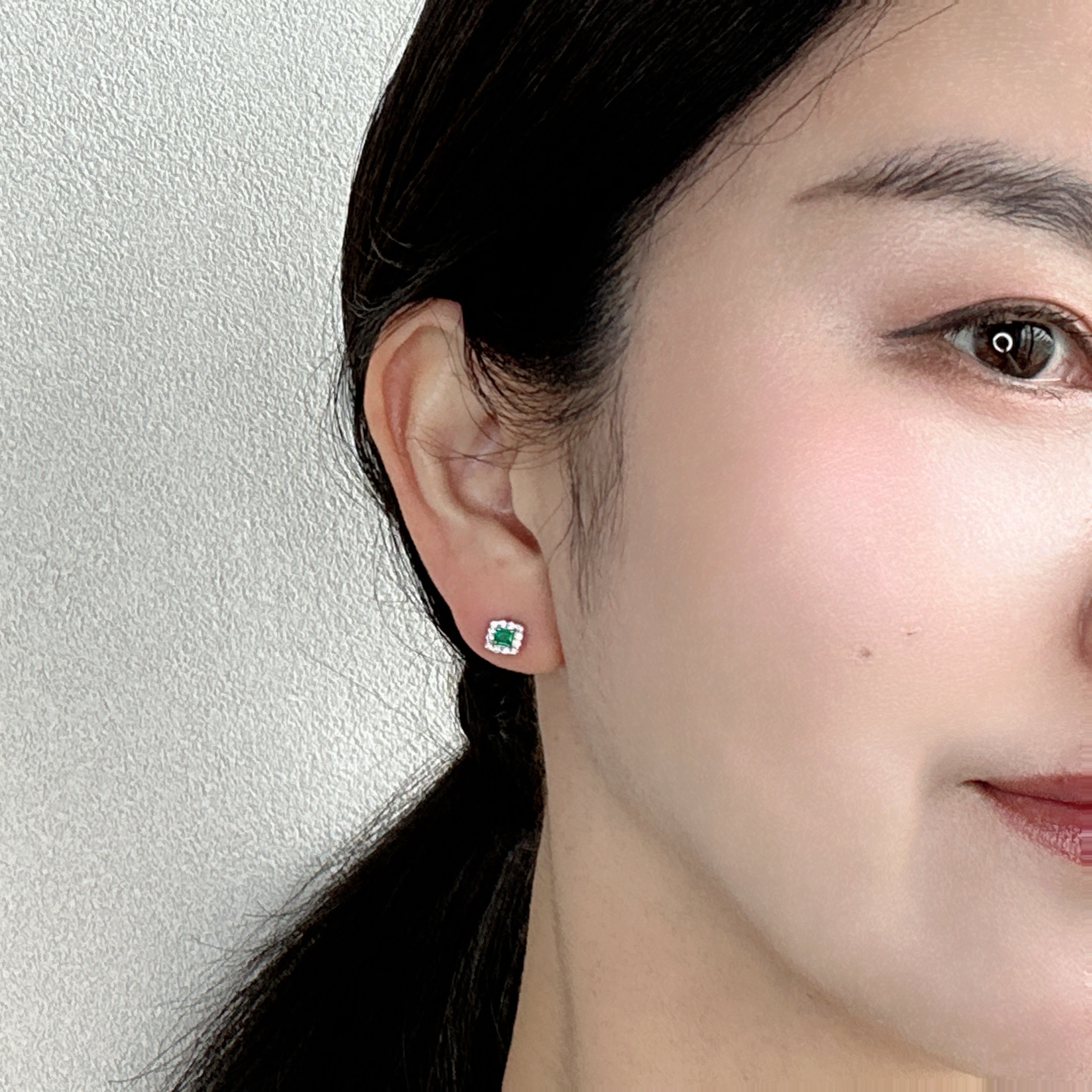 306［一点物］ピアス エメラルド 0.1ct×2 SQ