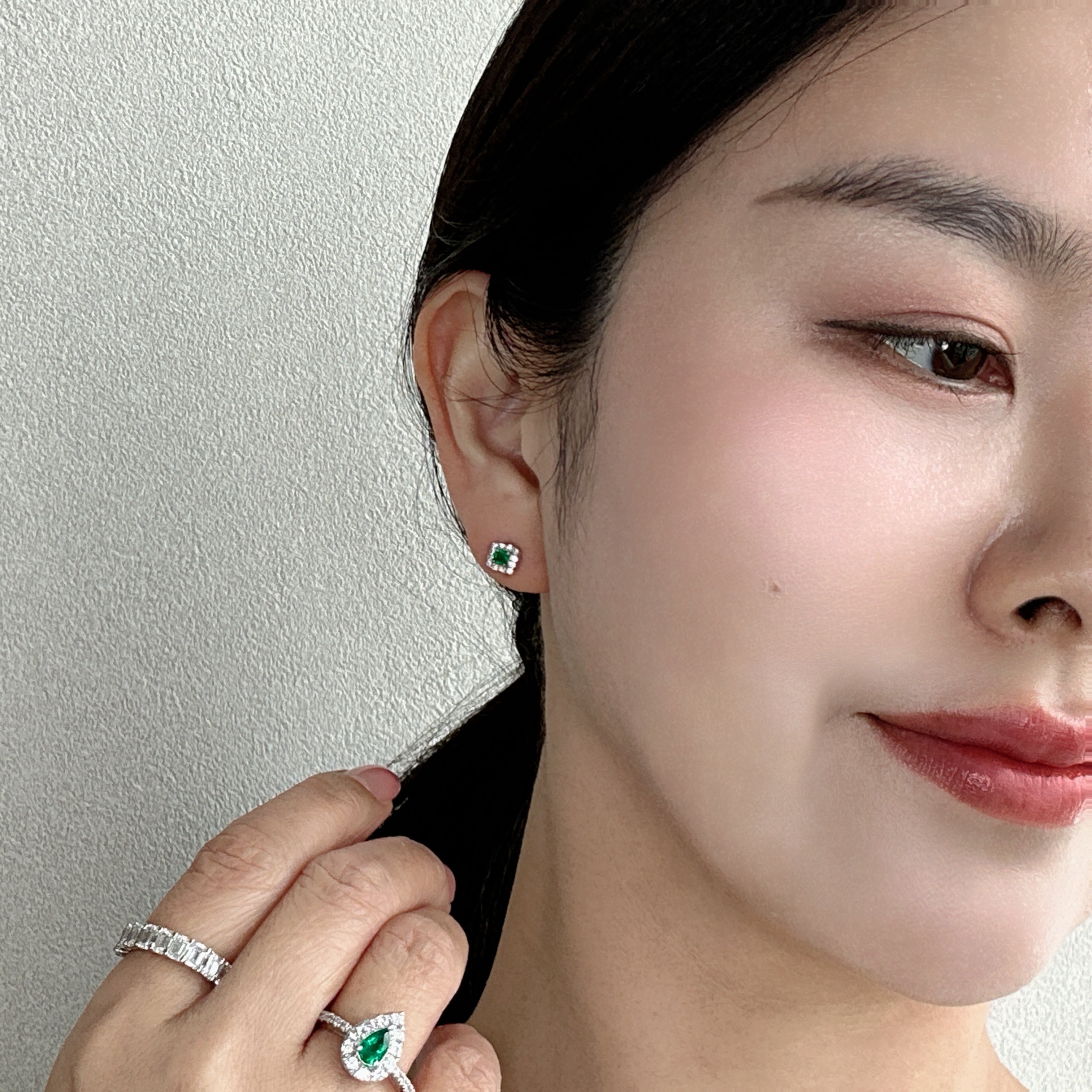 306［一点物］ピアス エメラルド 0.1ct×2 SQ