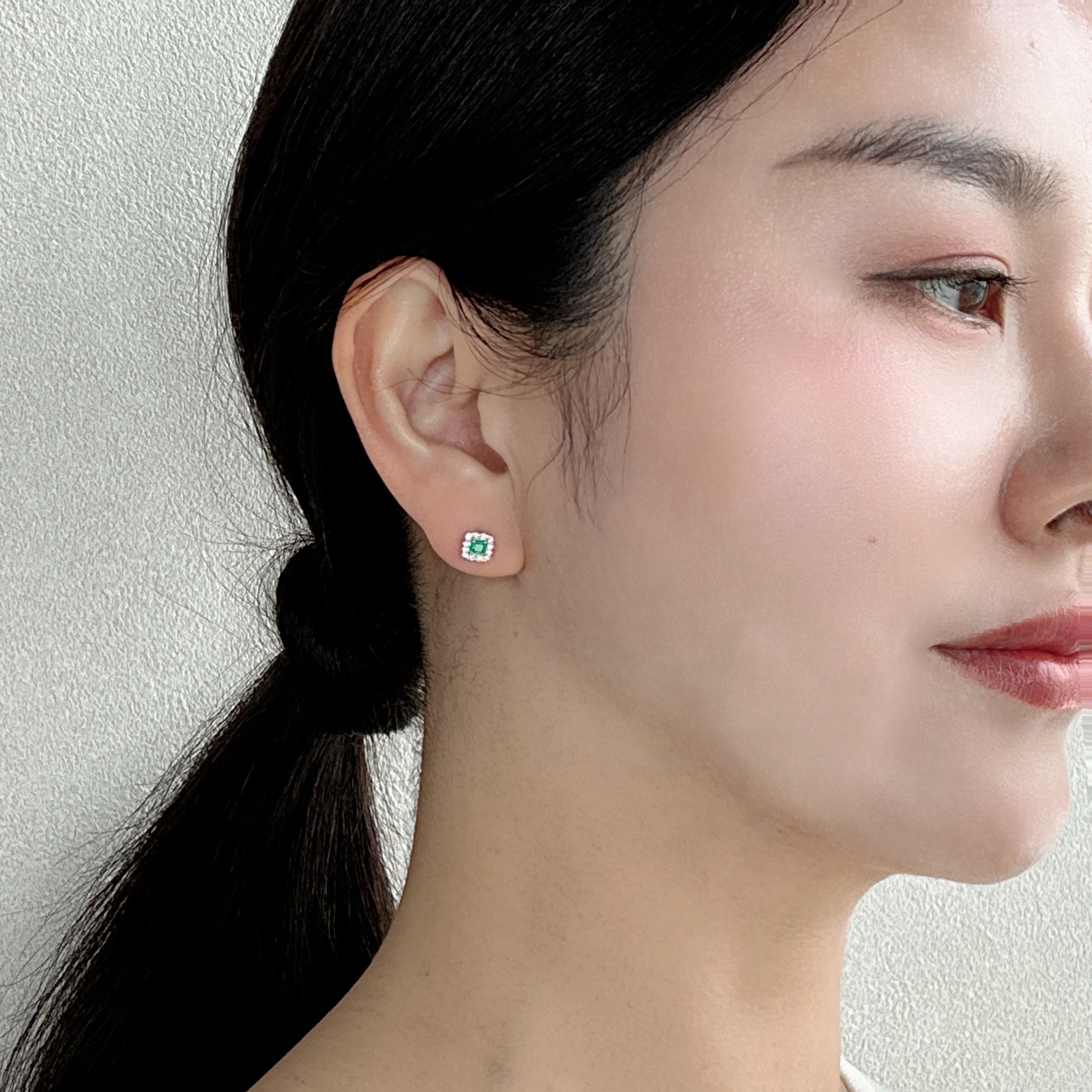 306［一点物］ピアス エメラルド 0.1ct×2 SQ