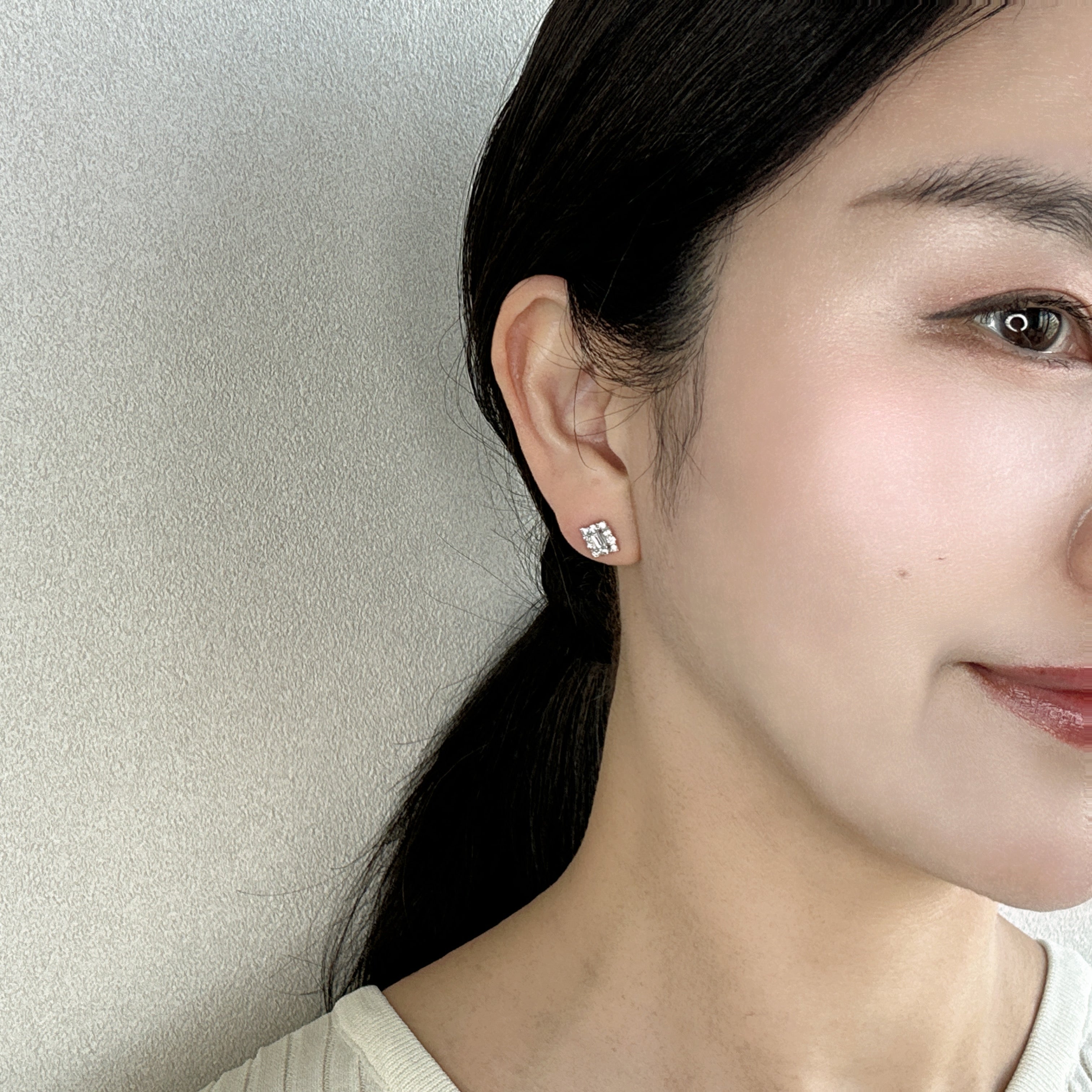 300［一点物］ピアス ダイヤ 0.2ct×2 BG PT