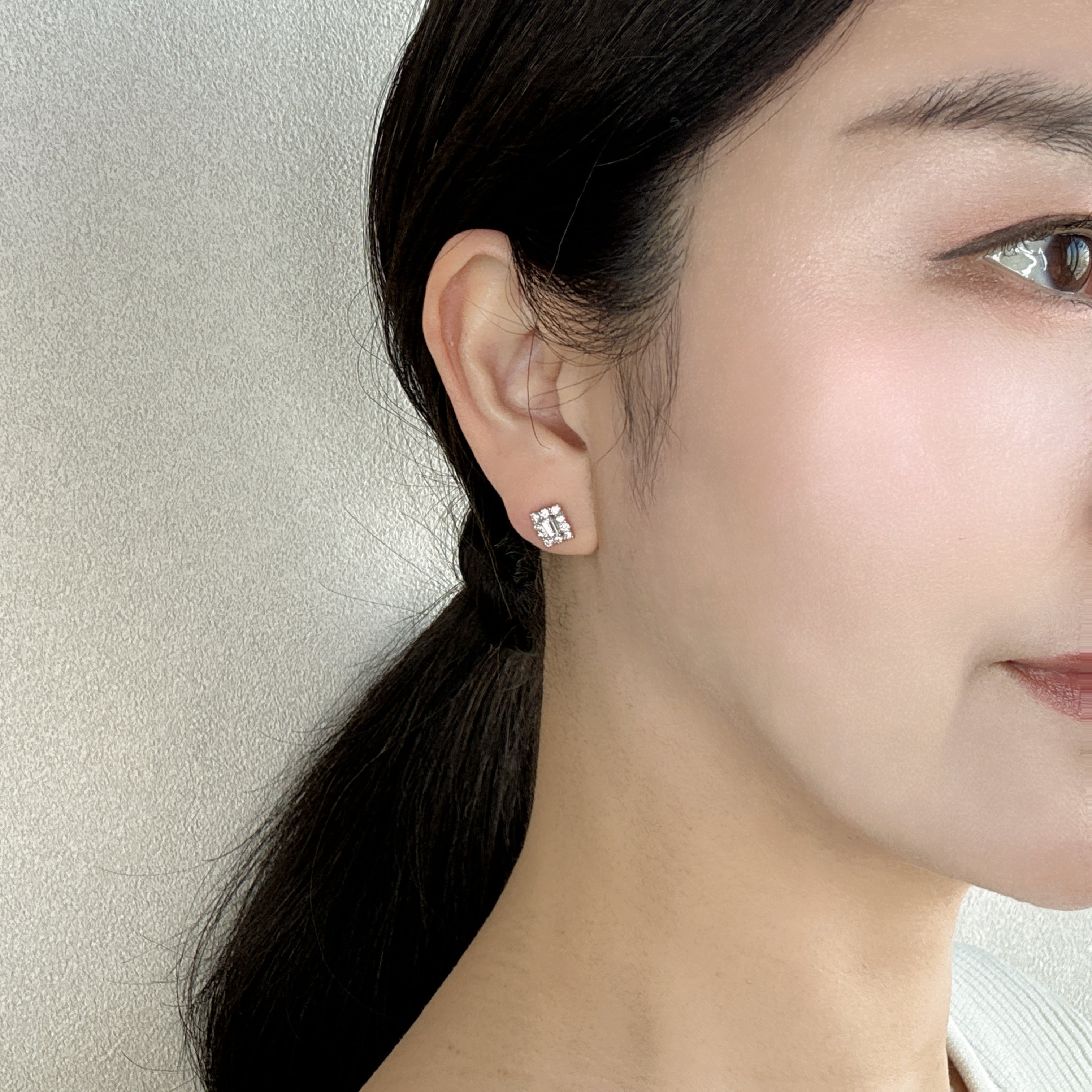 300［一点物］ピアス ダイヤ 0.2ct×2 BG PT