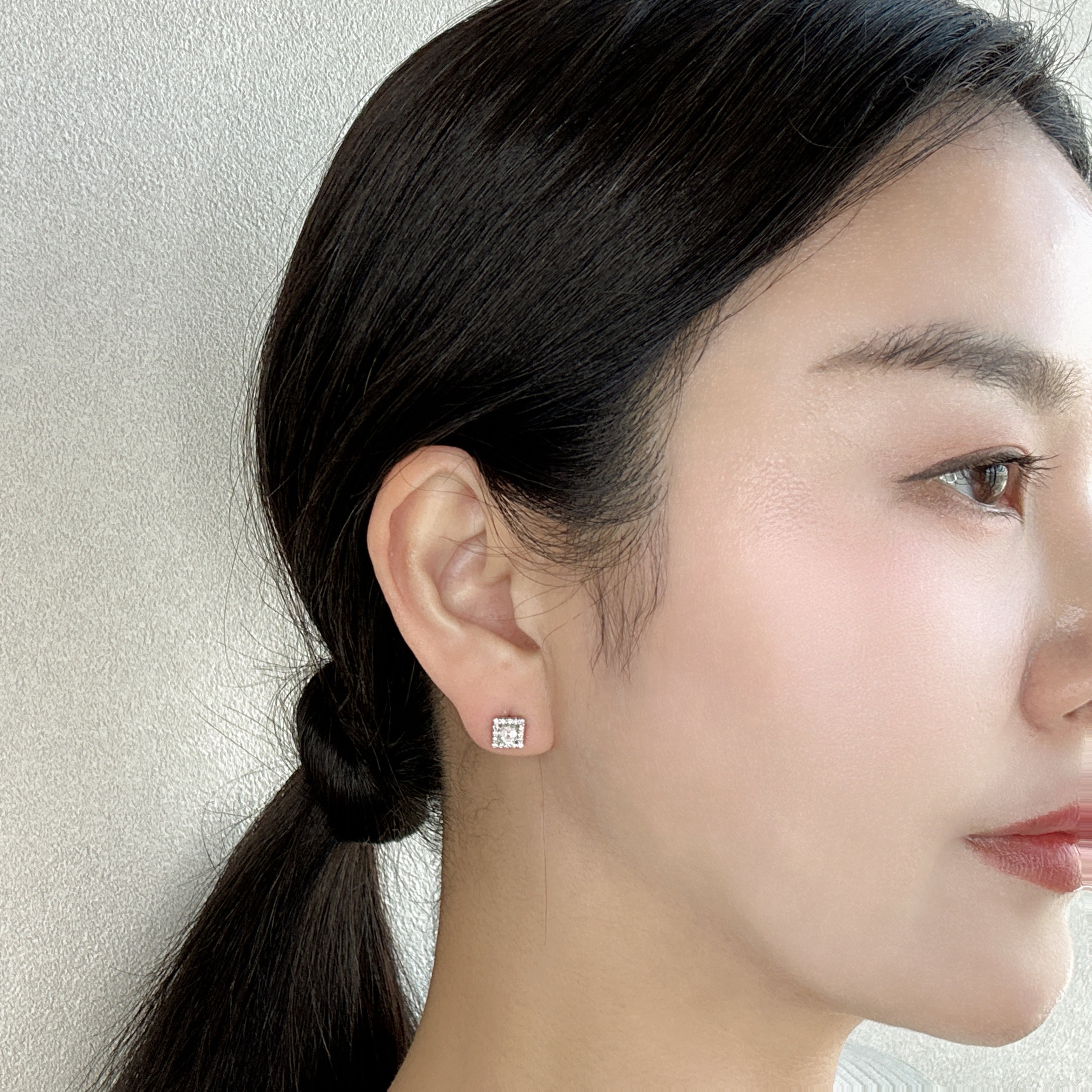 301［一点物］ピアス ダイヤ 0.2ct×2 BG PT