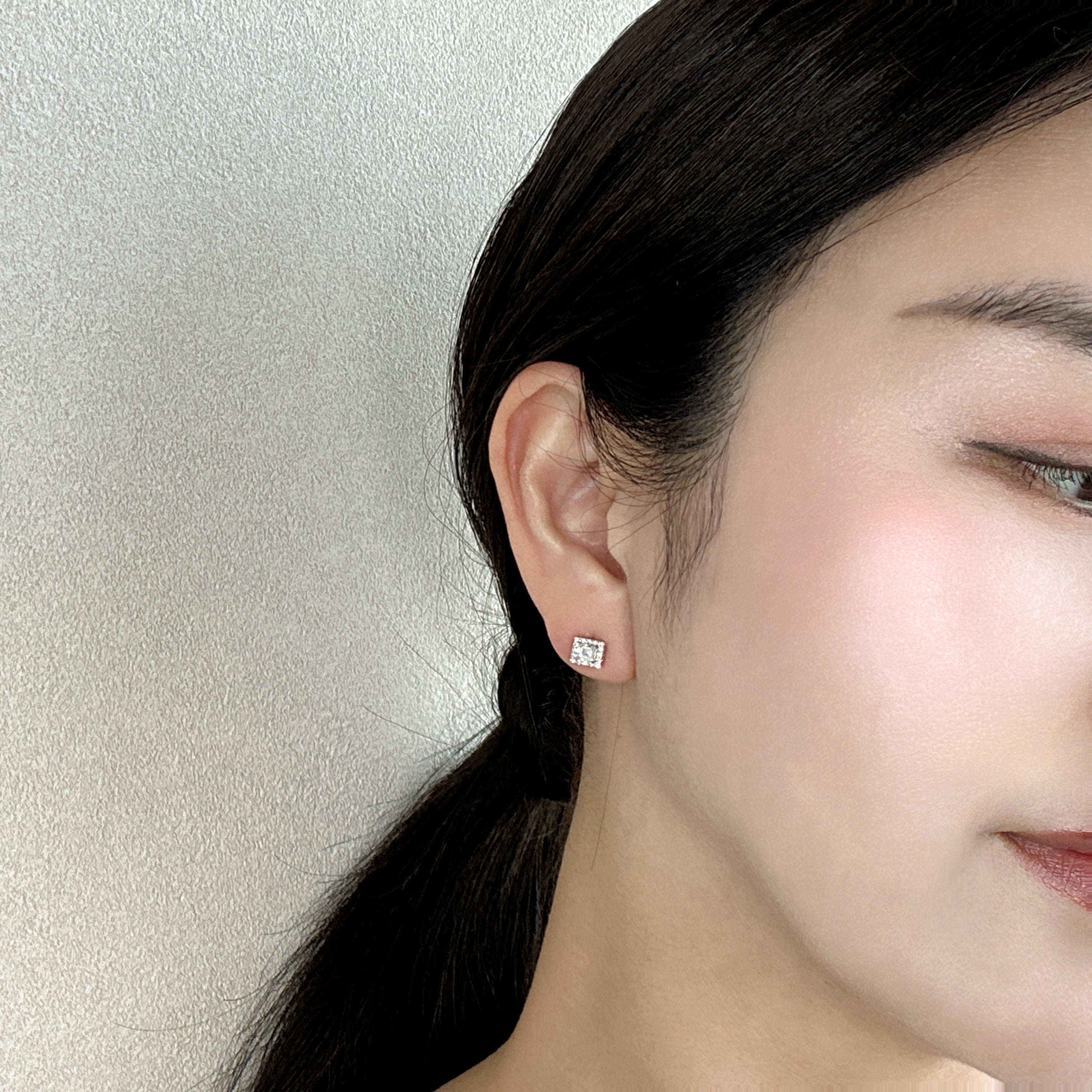 301［一点物］ピアス ダイヤ 0.2ct×2 BG PT