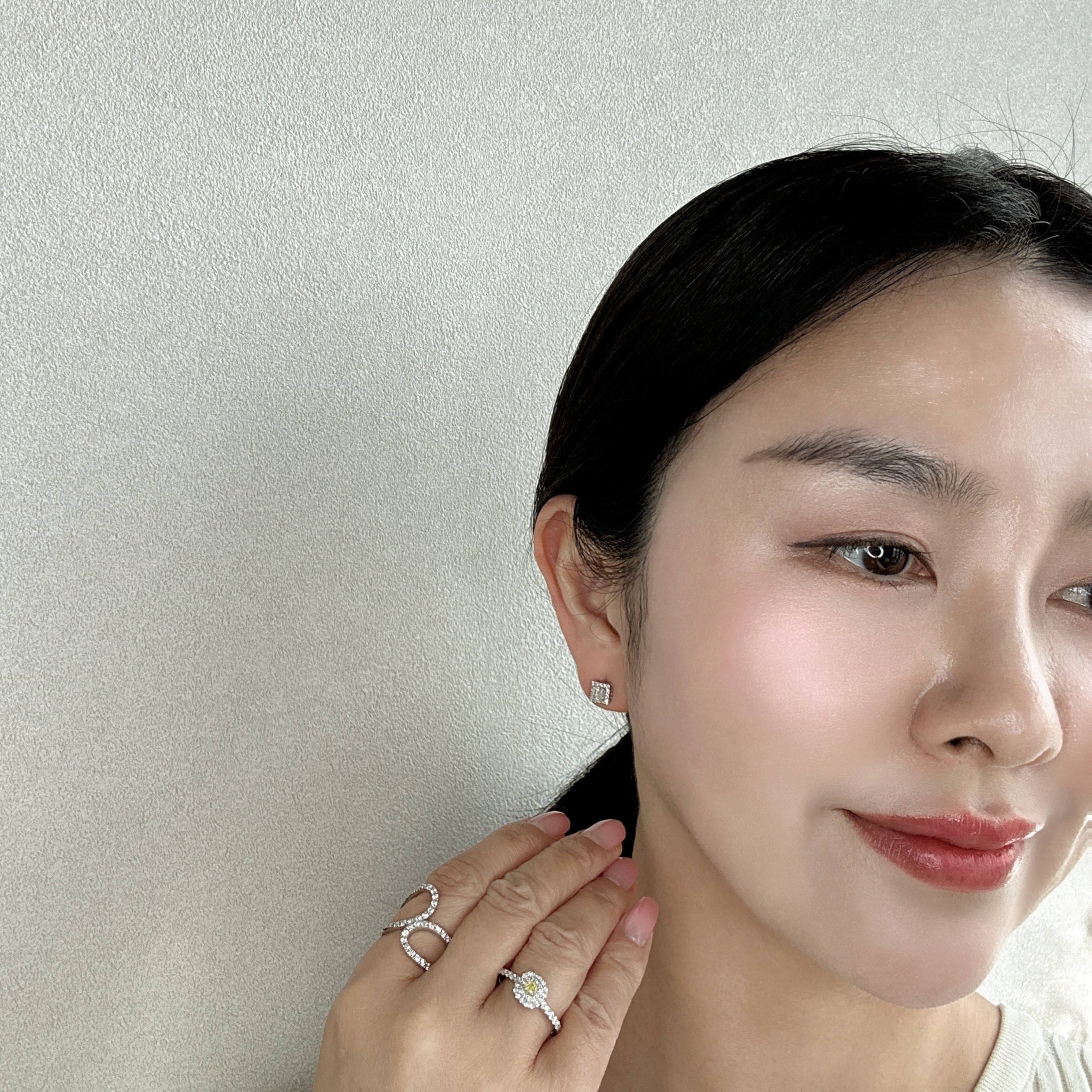 301［一点物］ピアス ダイヤ 0.2ct×2 BG PT