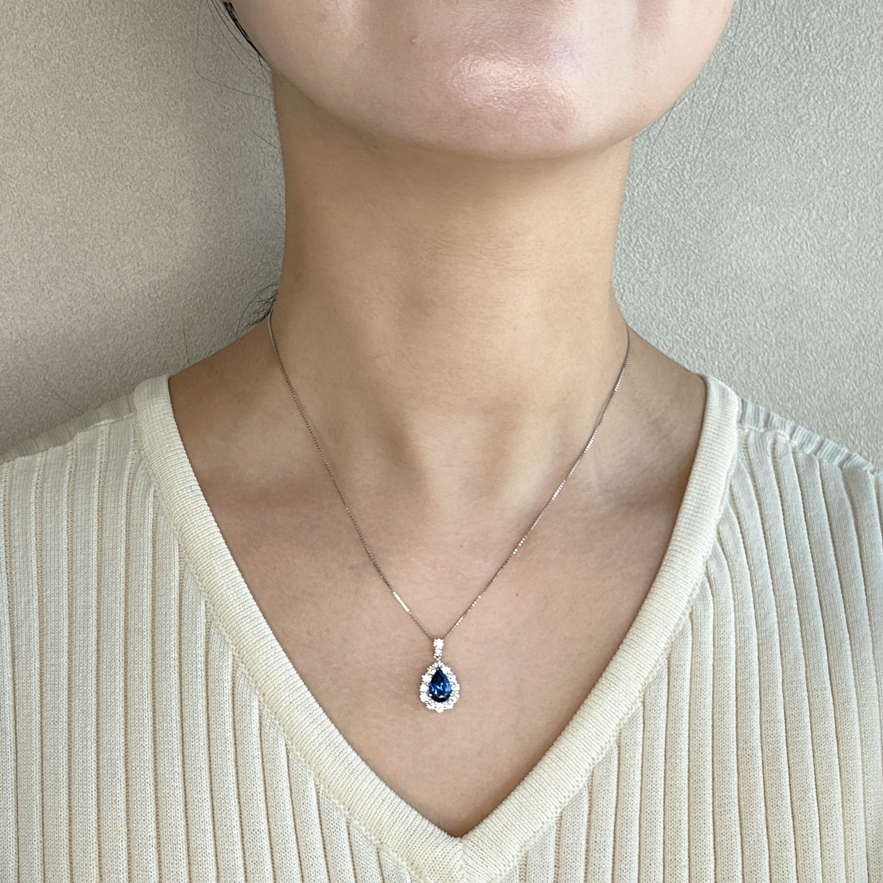 507［一点物］ネックレス  サファイア 1.69ct PS PT
