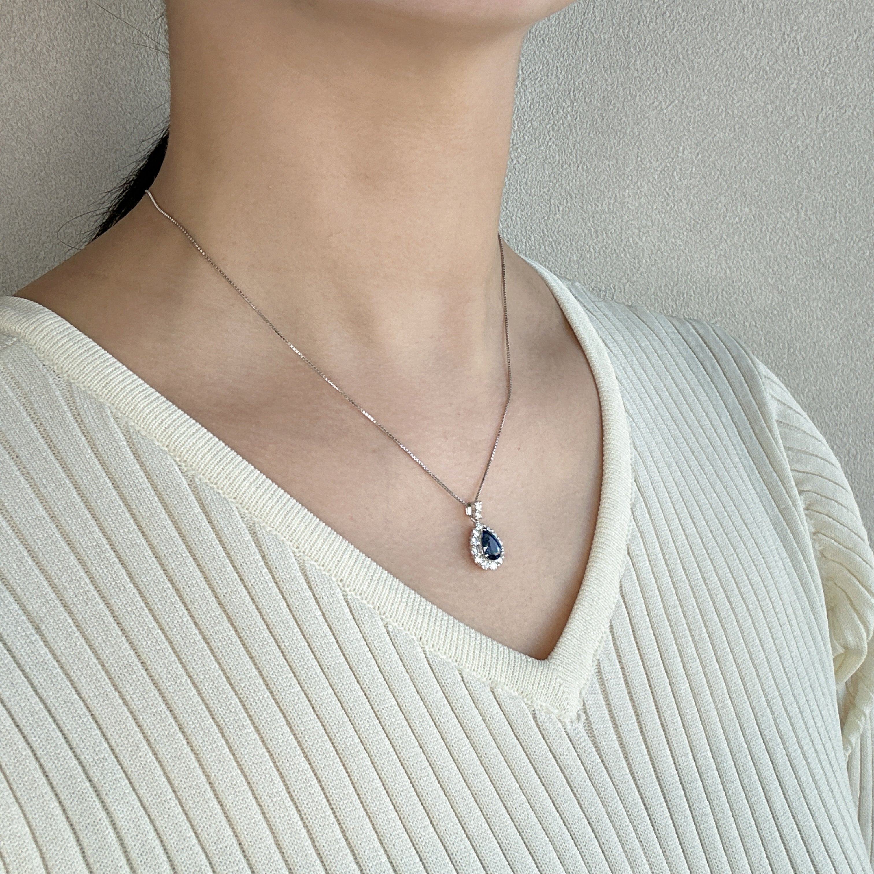 507［一点物］ネックレス  サファイア 1.69ct PS PT