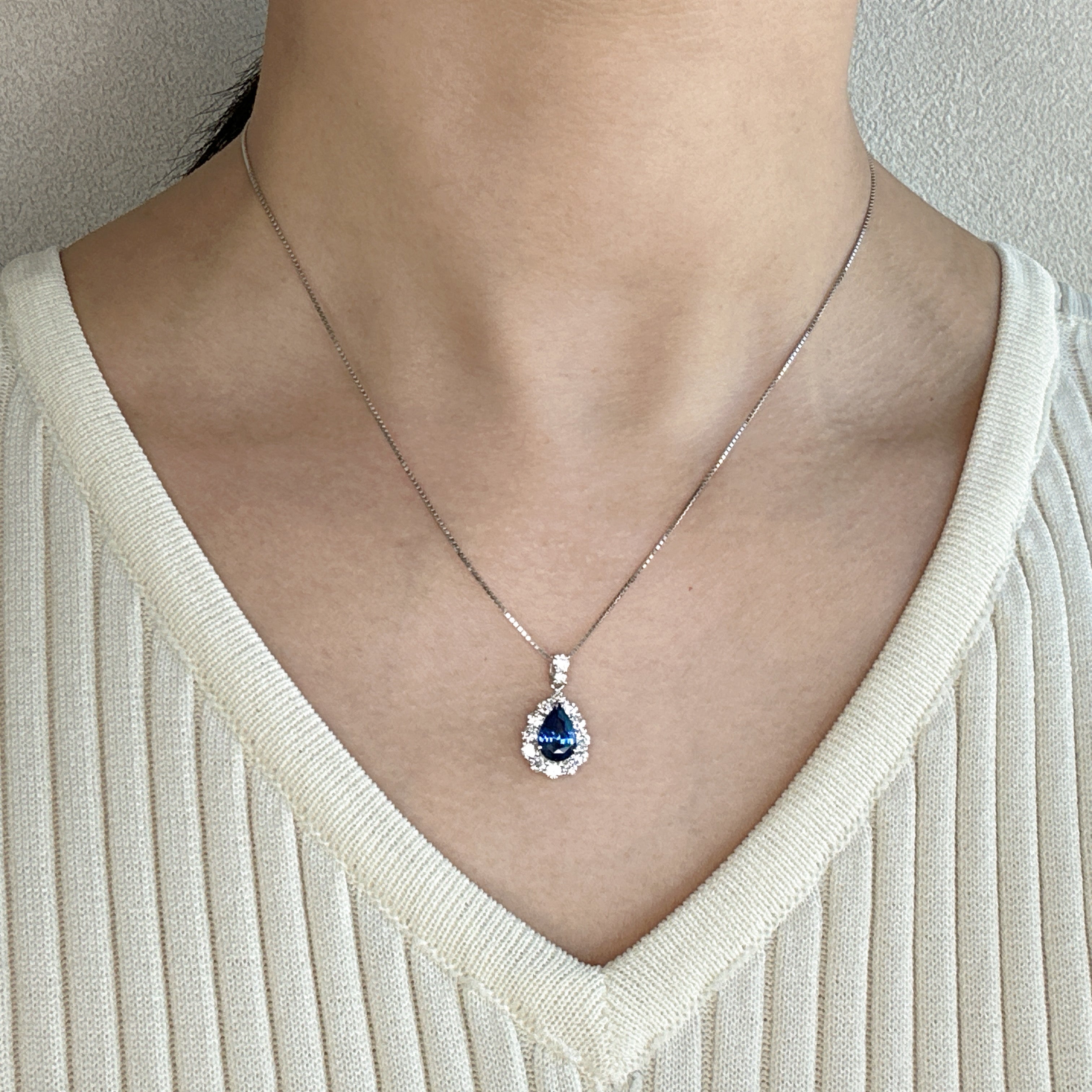 507［一点物］ネックレス  サファイア 1.69ct PS PT