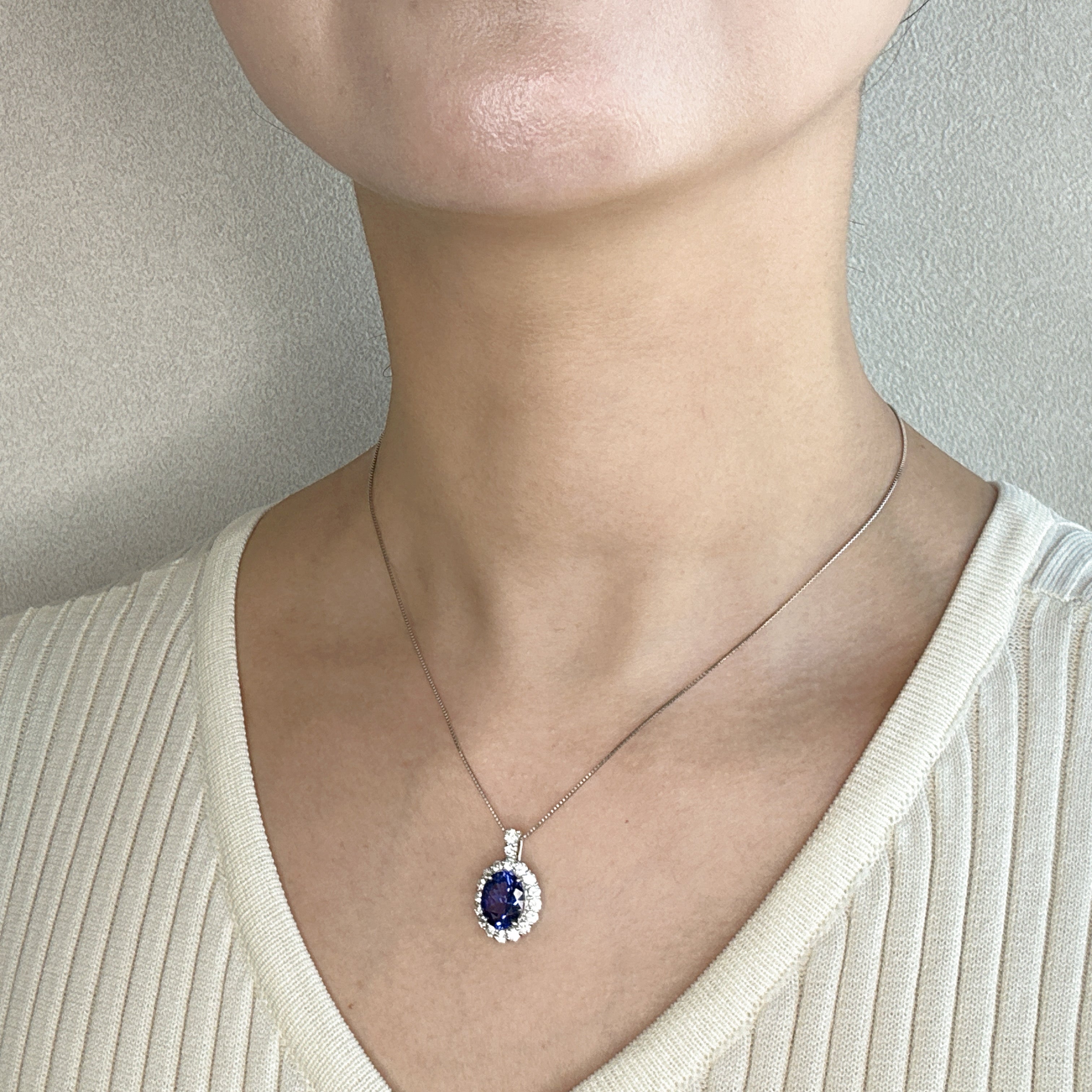 505［一点物］ネックレス  タンザナイト 3.4ct OV PT