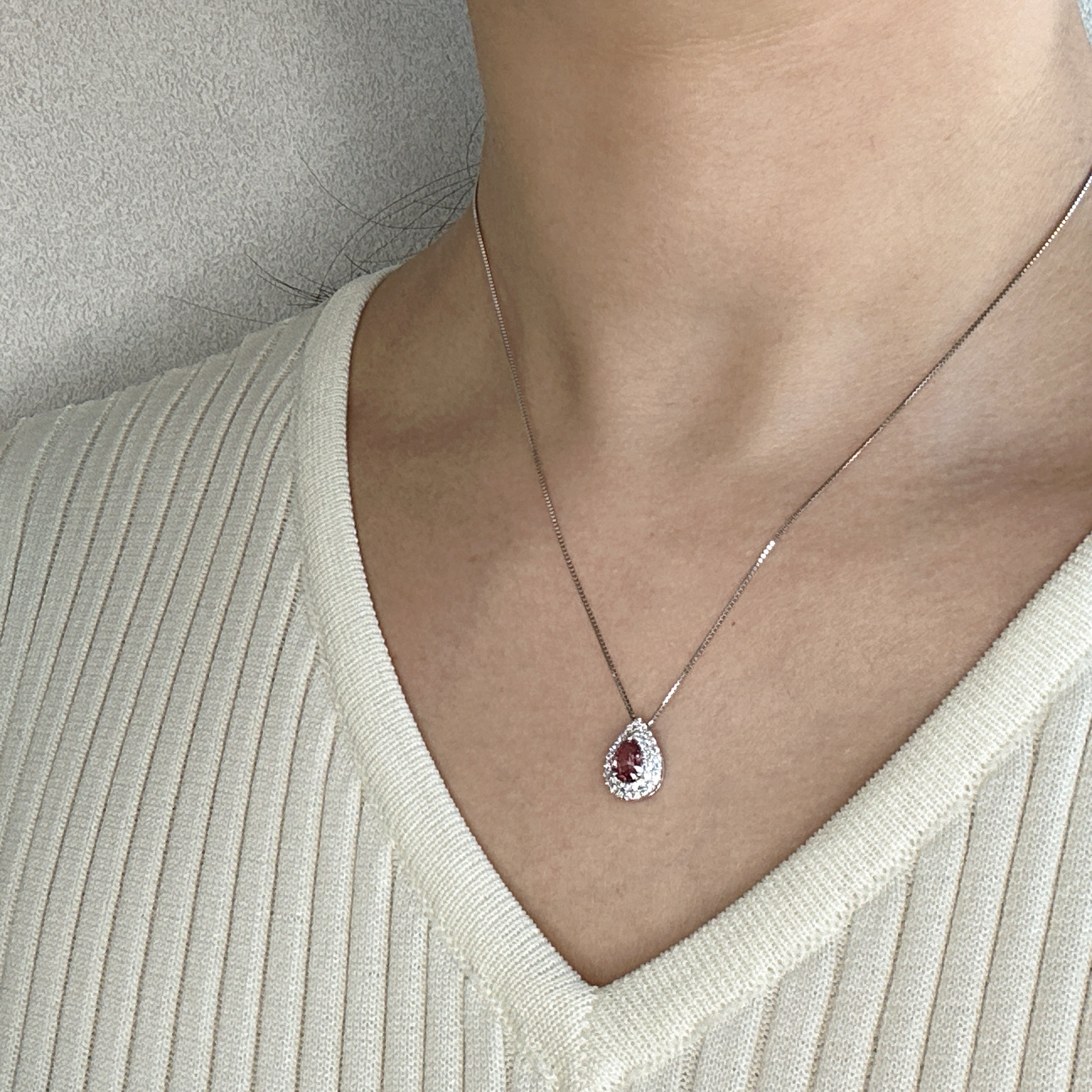 503［一点物］ネックレス  パパラチアサファイア 1.69ct PS PT