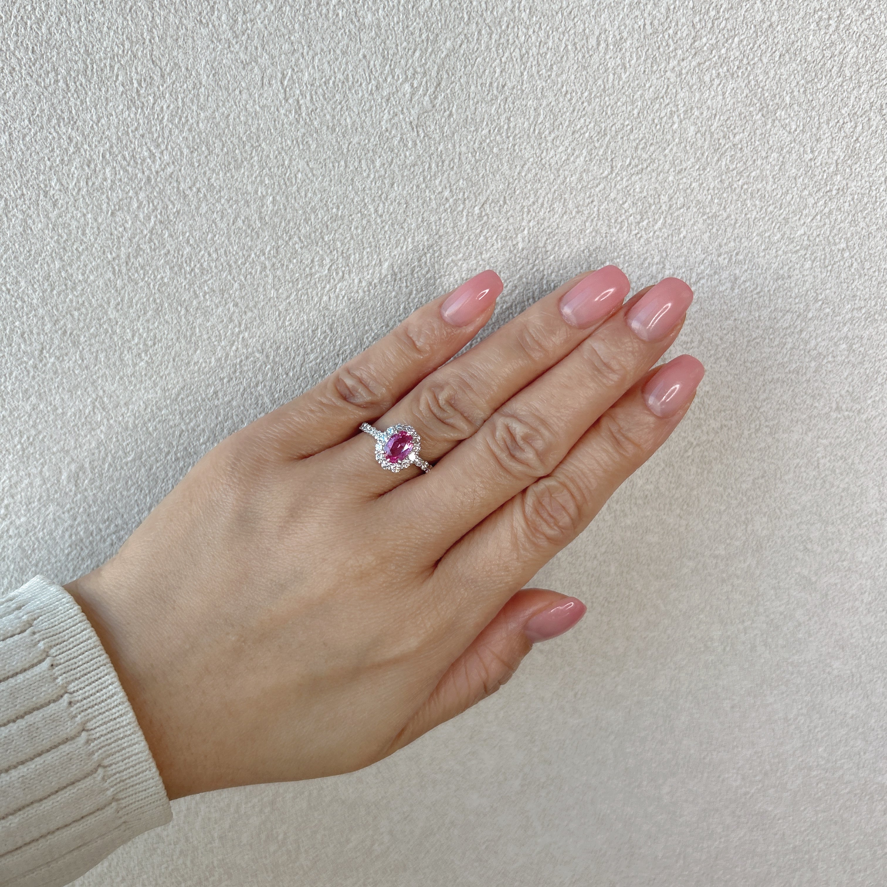 96［一点物］リング ピンクサファイア 0.8ct前後 OV PT
