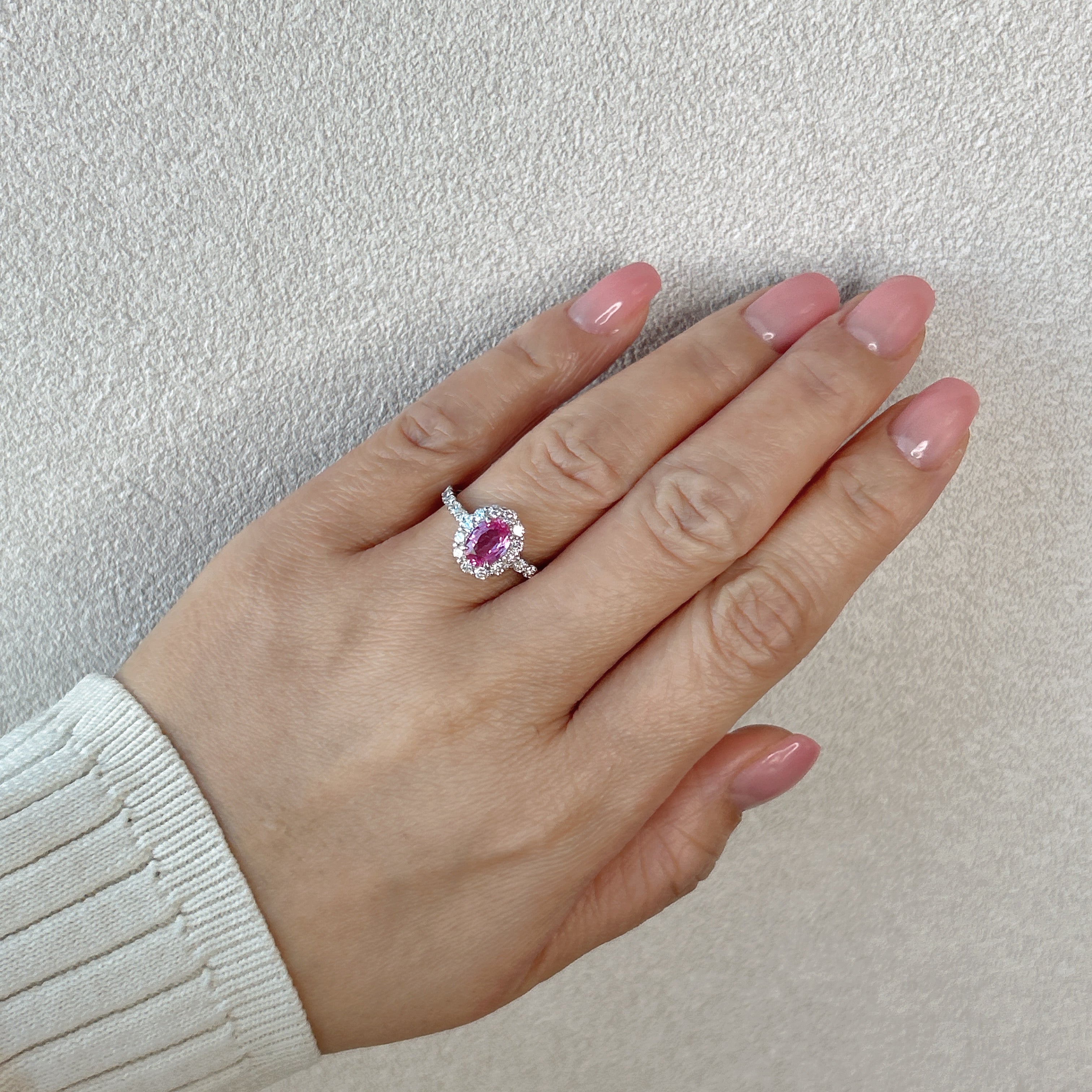 96［一点物］リング ピンクサファイア 0.8ct前後 OV PT