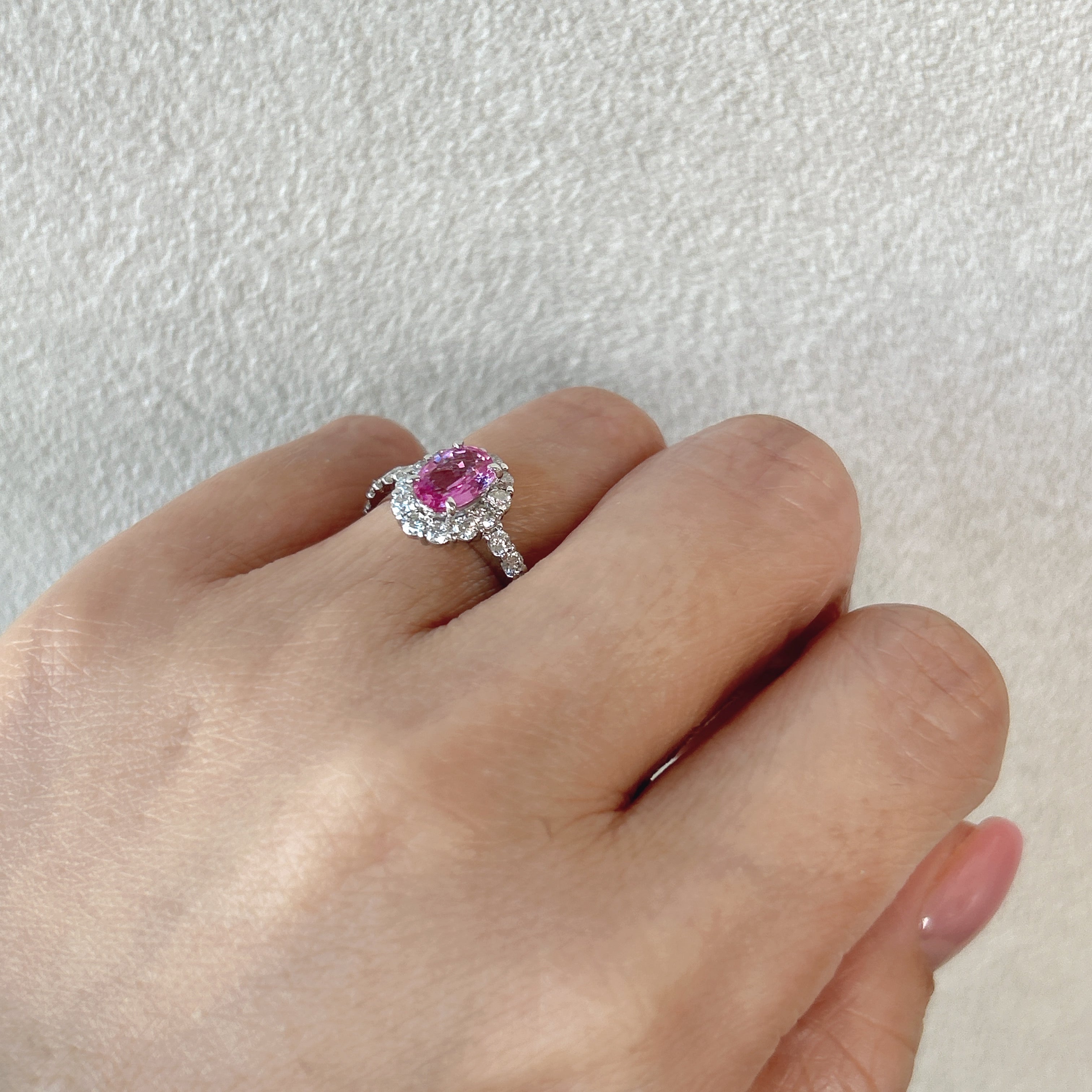 96［一点物］リング ピンクサファイア 0.8ct前後 OV PT