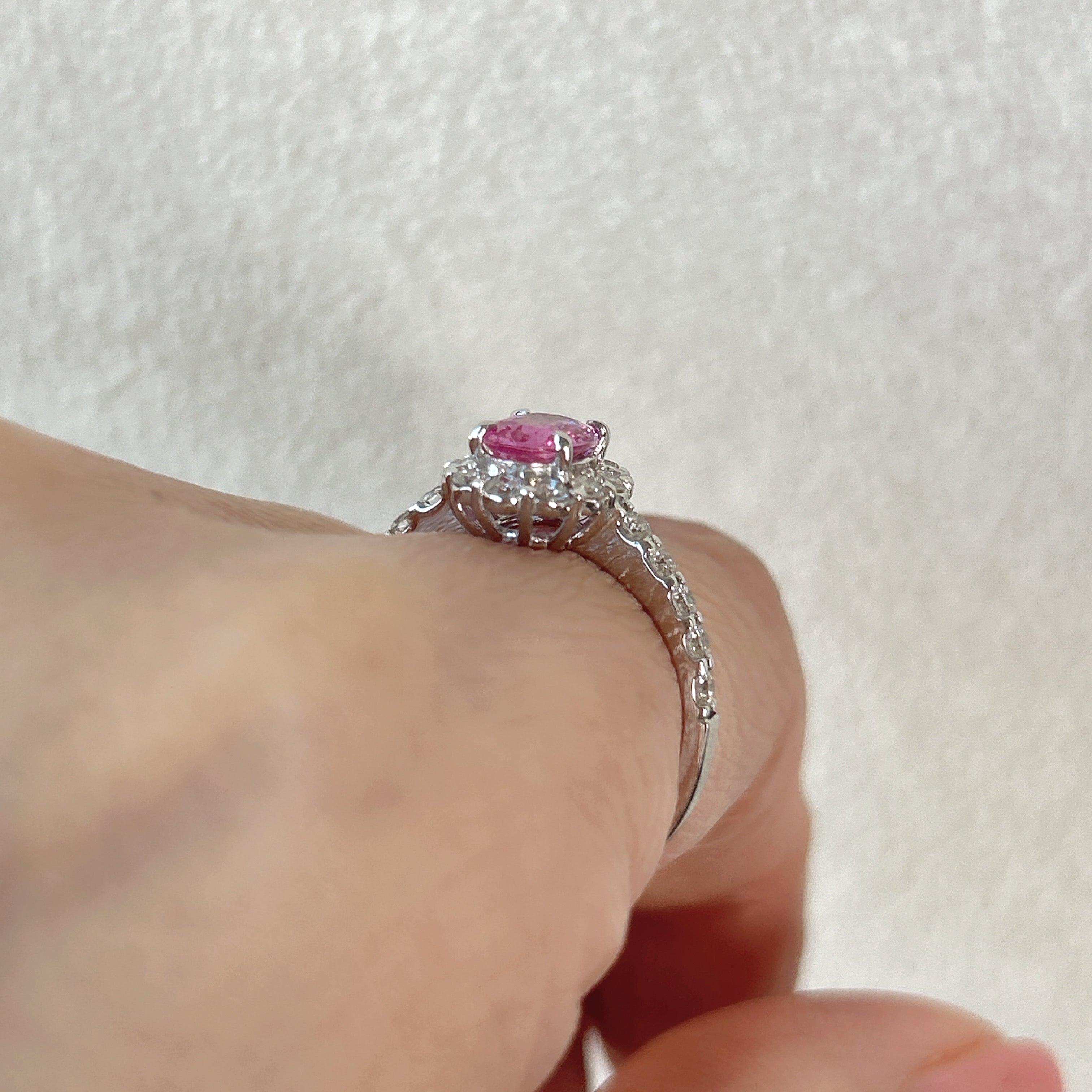 96［一点物］リング ピンクサファイア 0.8ct前後 OV PT